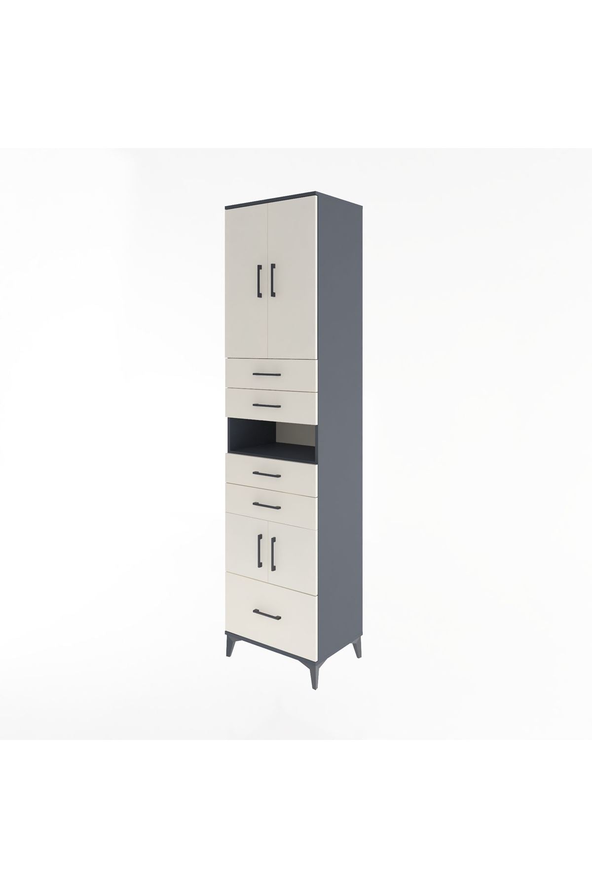 Hyperion Dolap 4 Raflı 5 Çekmeceli 4 Kapaklı 60x44x243 - S65M015V4B