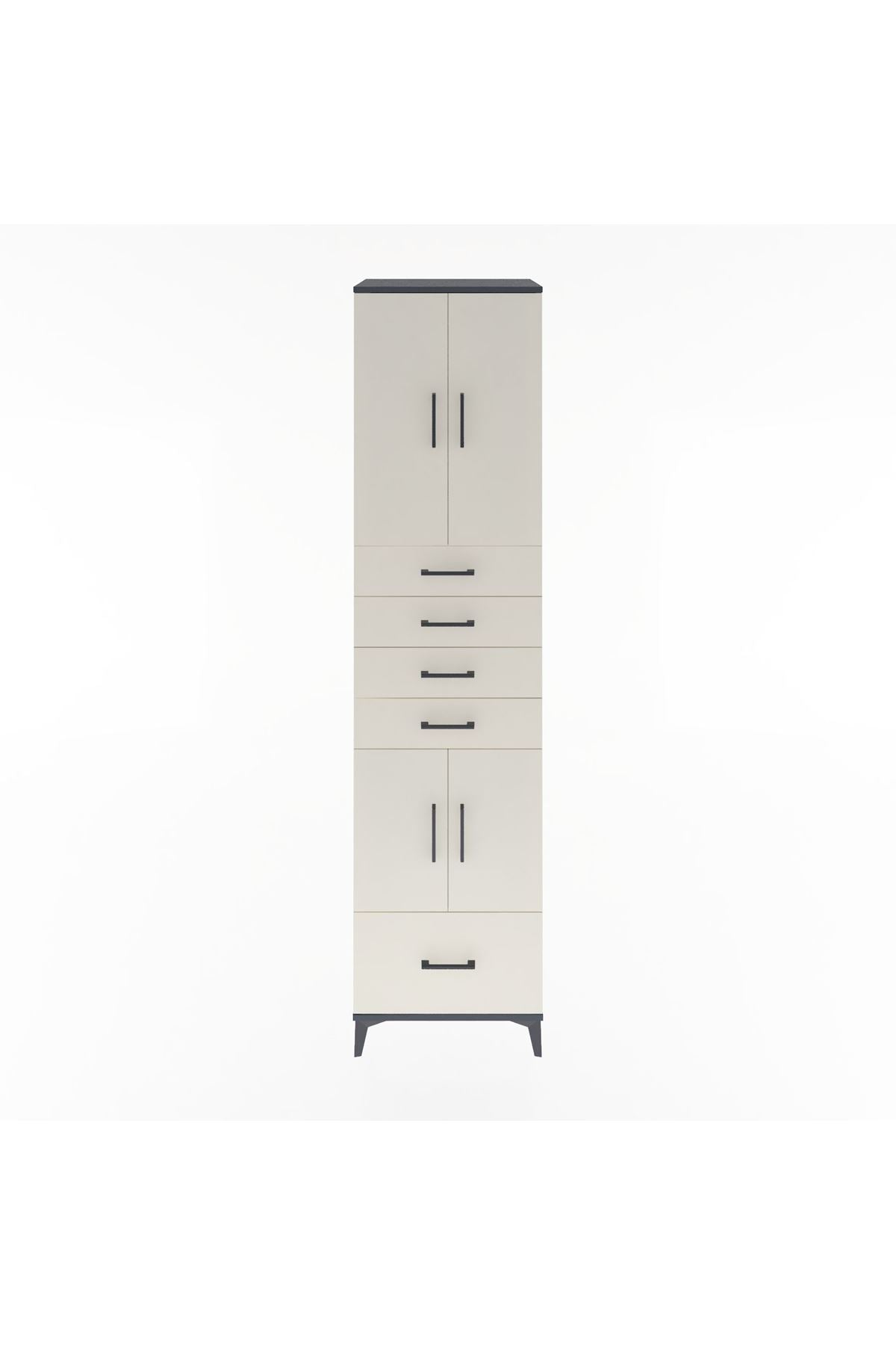 Hyperion Dolap 4 Raflı 5 Çekmeceli 4 Kapaklı 60x44x243 - S65M016V4B