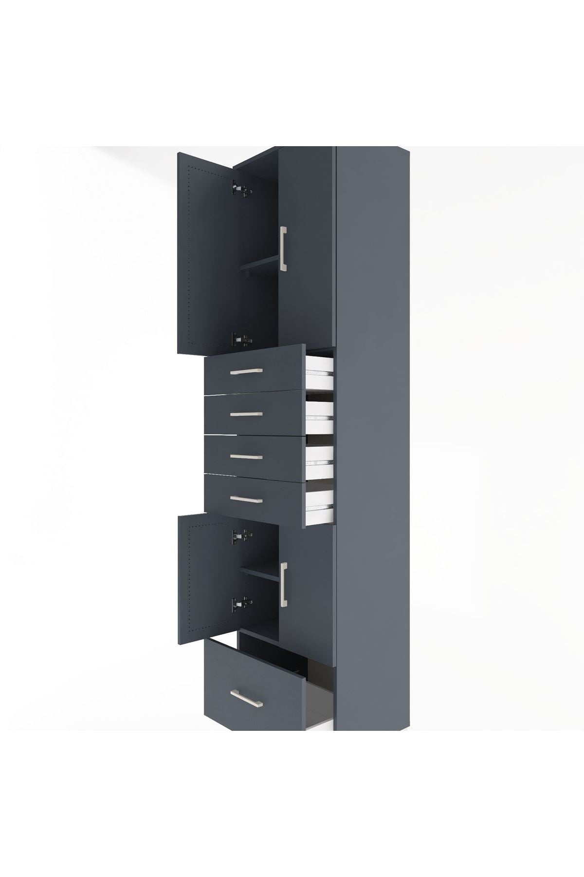 Hyperion Dolap 4 Raflı 5 Çekmeceli 4 Kapaklı 60x44x243 - S65M016V5B