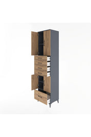 Hyperion Dolap 4 Raflı 5 Çekmeceli 4 Kapaklı 60x44x243 - S65M016V6B