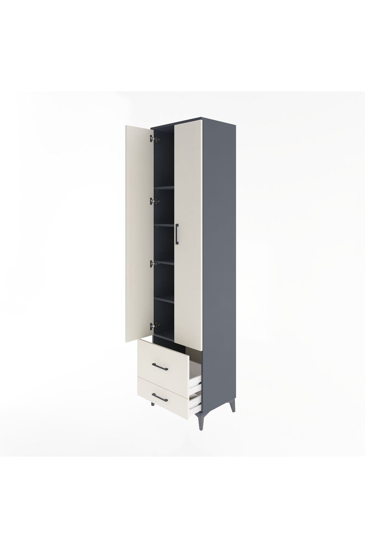 Hyperion Dolap 5 Raflı 2 Çekmeceli 2 Kapaklı 60x44x243 - S65M017V4B