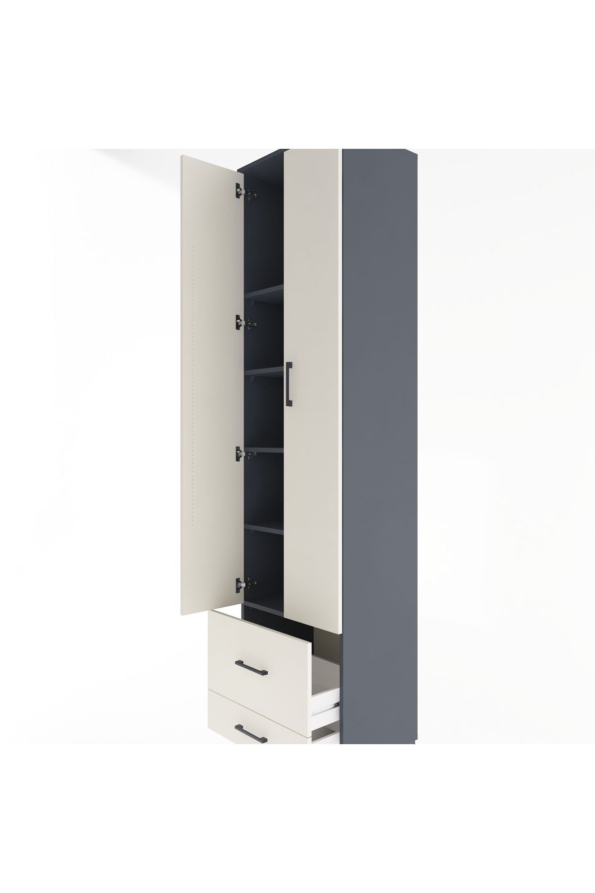 Hyperion Dolap 5 Raflı 2 Çekmeceli 2 Kapaklı 60x44x243 - S65M017V4B