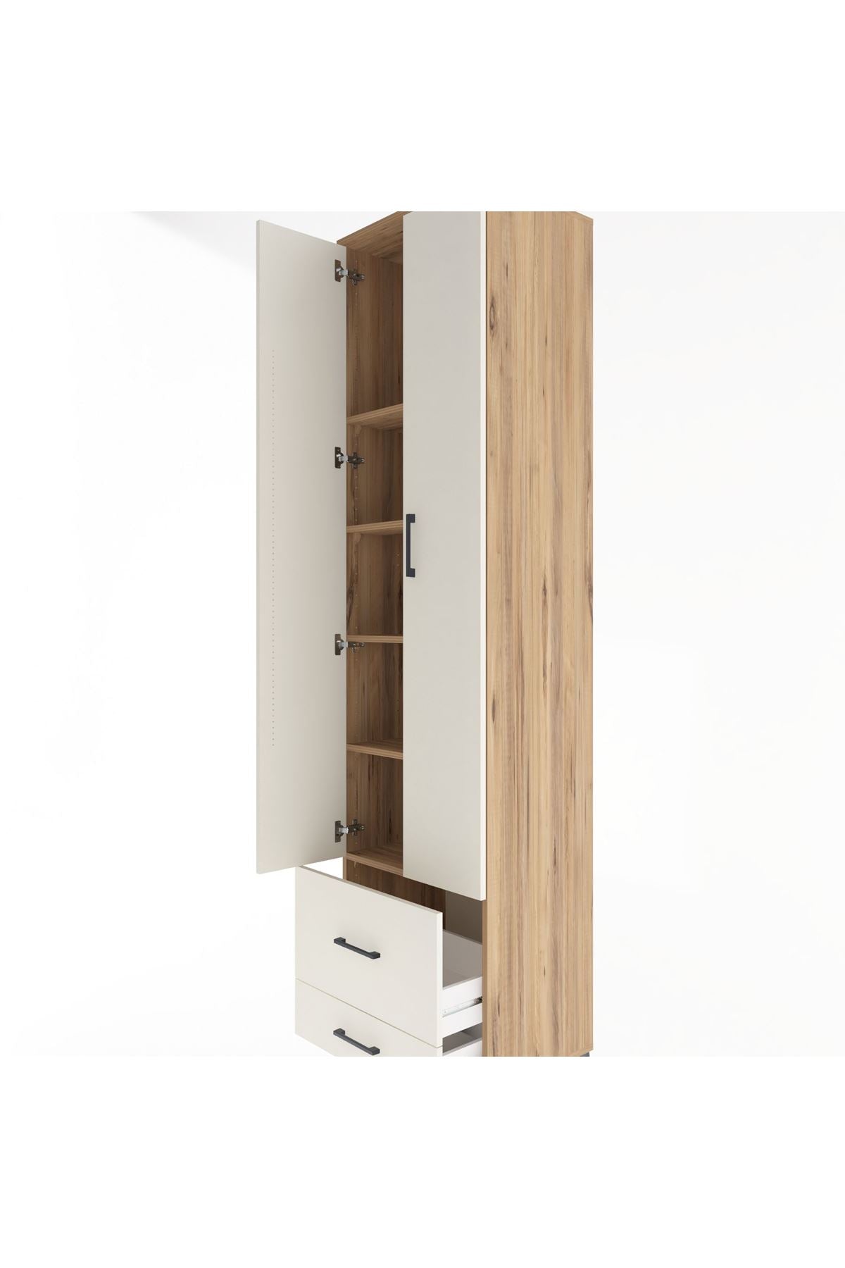 Hyperion Dolap 5 Raflı 2 Çekmeceli 2 Kapaklı 60x44x243 - S65M017V7B
