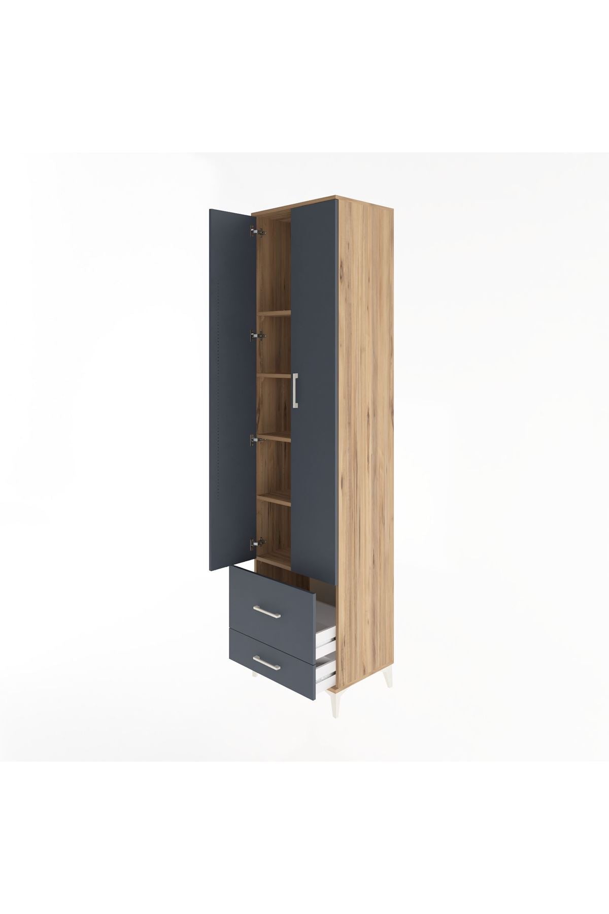 Hyperion Dolap 5 Raflı 2 Çekmeceli 2 Kapaklı 60x44x243 - S65M017V8B