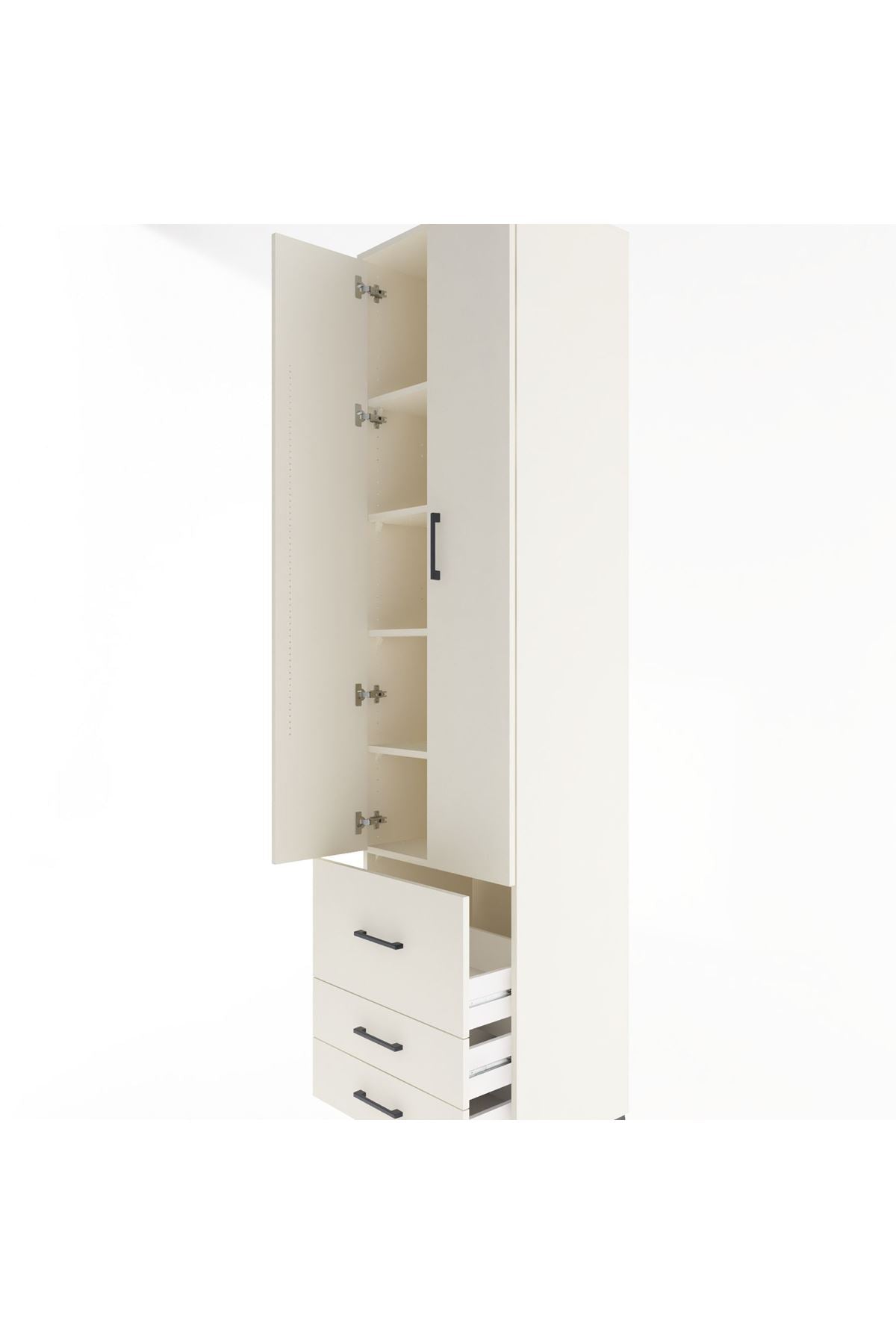 Hyperion Dolap 5 Raflı 3 Çekmeceli 2 Kapaklı 60x44x243 - S65M018V1B