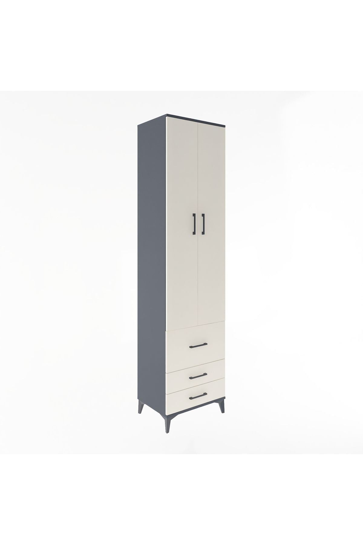 Hyperion Dolap 5 Raflı 3 Çekmeceli 2 Kapaklı 60x44x243 - S65M018V4B