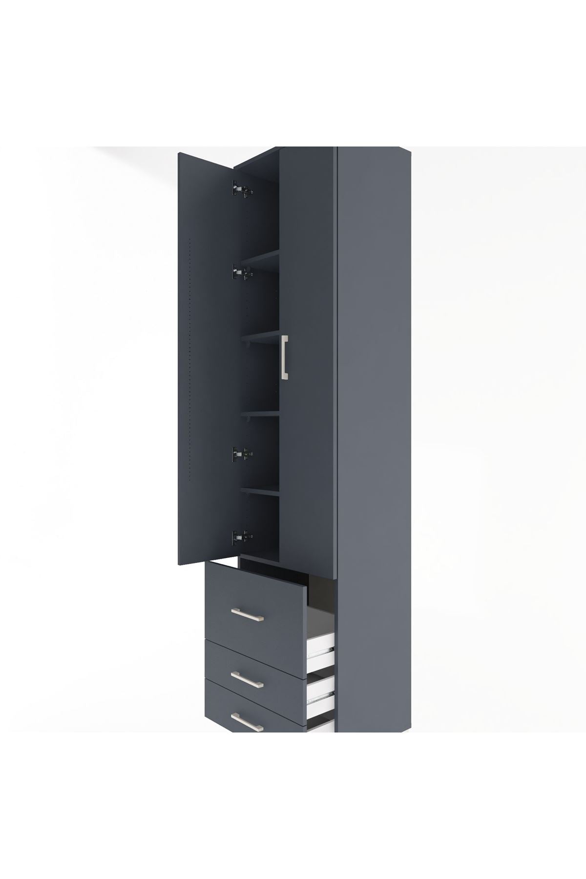 Hyperion Dolap 5 Raflı 3 Çekmeceli 2 Kapaklı 60x44x243 - S65M018V5B