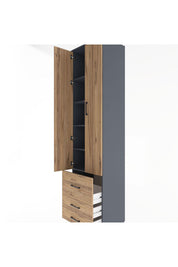 Hyperion Dolap 5 Raflı 3 Çekmeceli 2 Kapaklı 60x44x243 - S65M018V6B