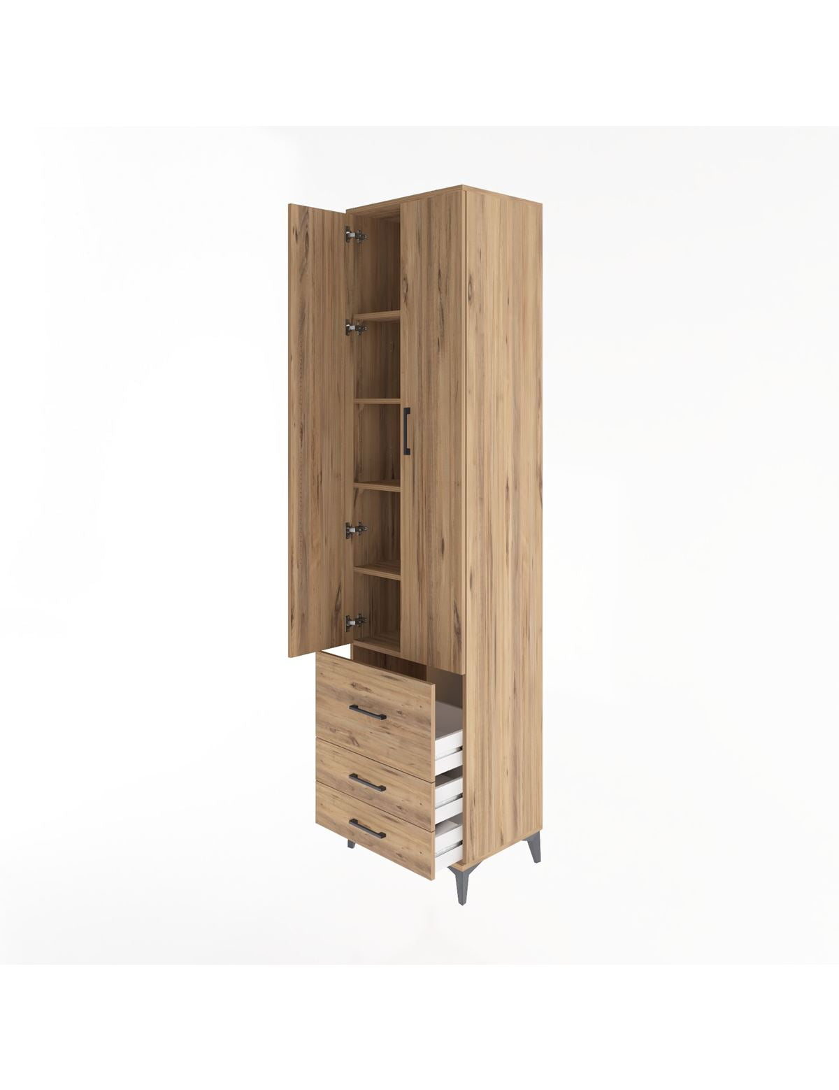 Hyperion Dolap 5 Raflı 3 Çekmeceli 2 Kapaklı 60x44x243 - S65M018V9B