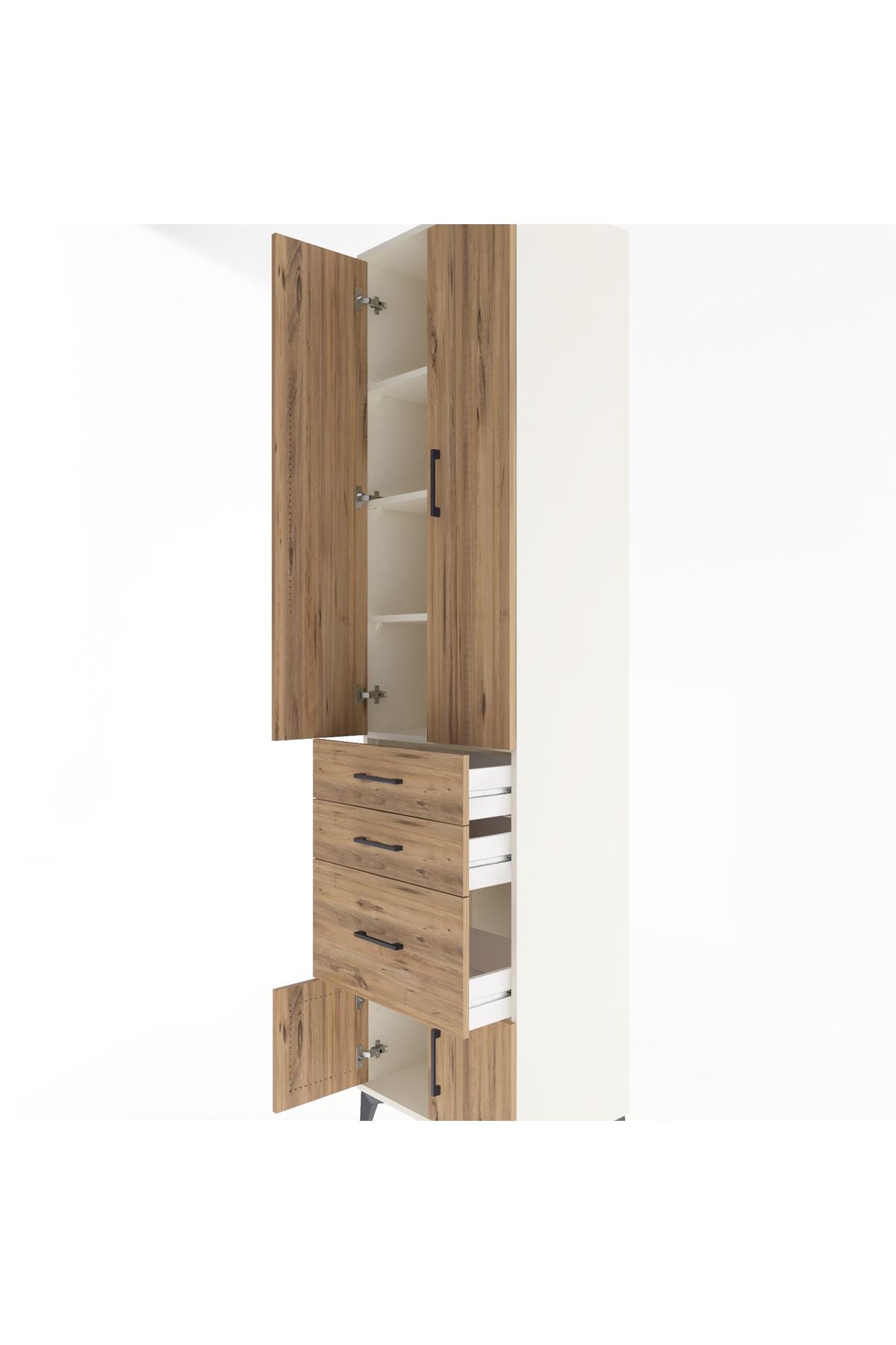 Hyperion Dolap 4 Raflı 3 Çekmeceli 4 Kapaklı 60x44x243 - S65M019V3B