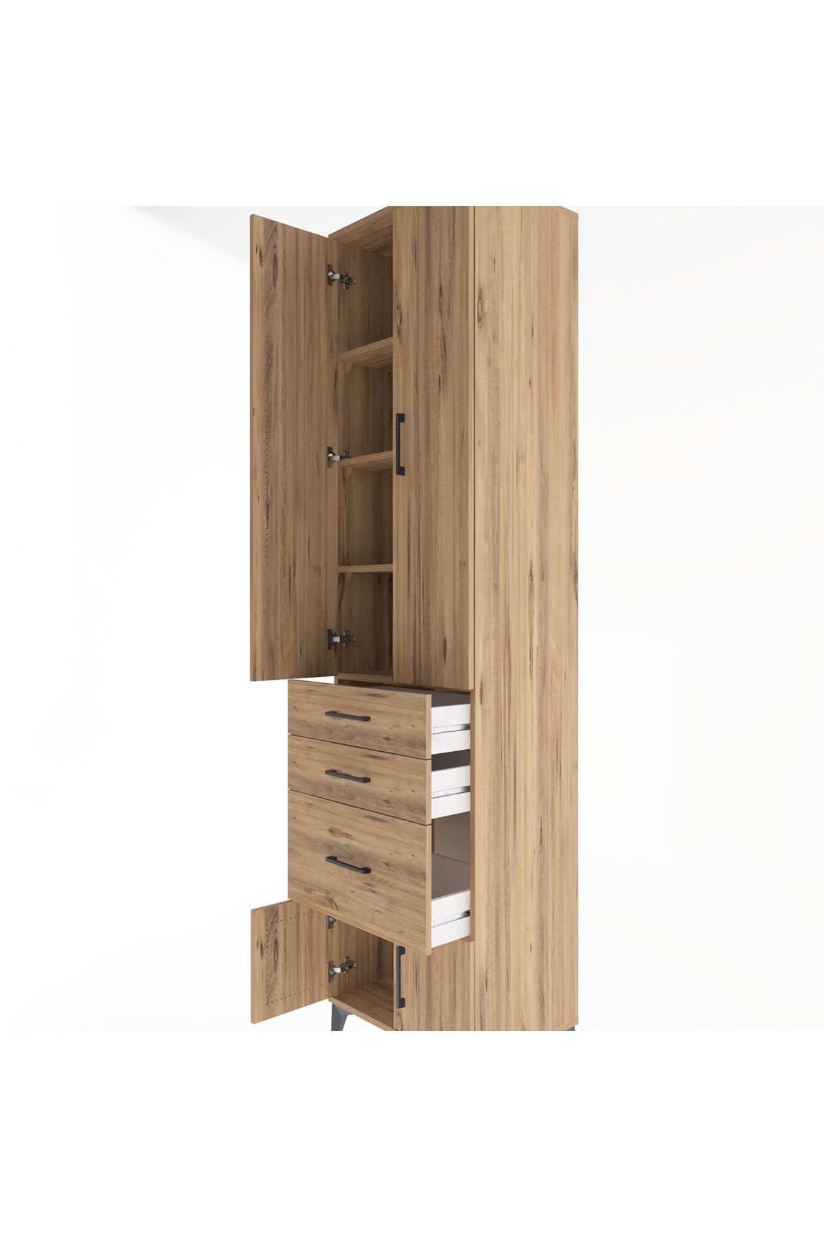 Hyperion Dolap 4 Raflı 3 Çekmeceli 4 Kapaklı 60x44x243 - S65M019V9B