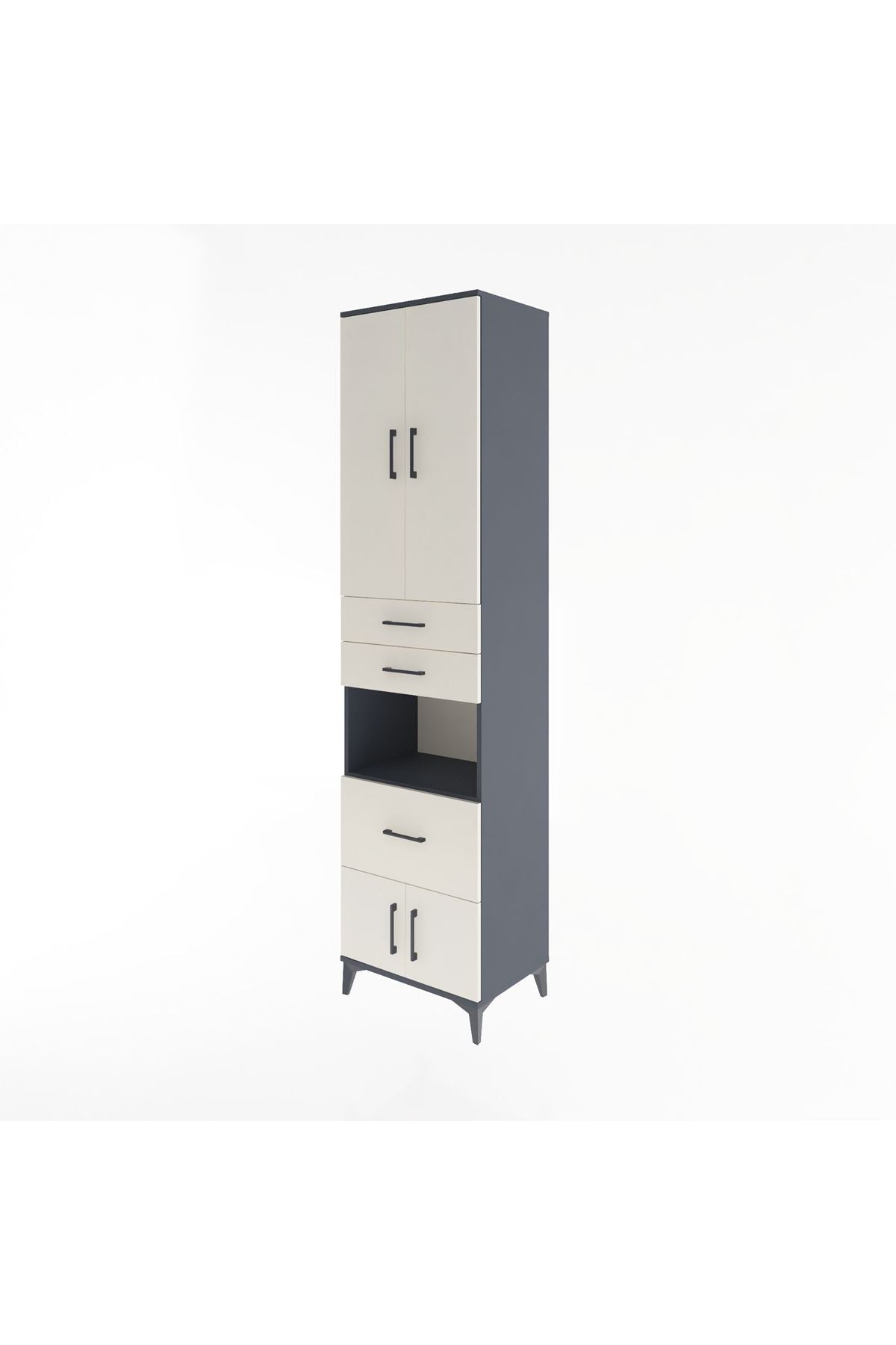 Hyperion Dolap 4 Raflı 3 Çekmeceli 4 Kapaklı 60x44x243 - S65M020V4B