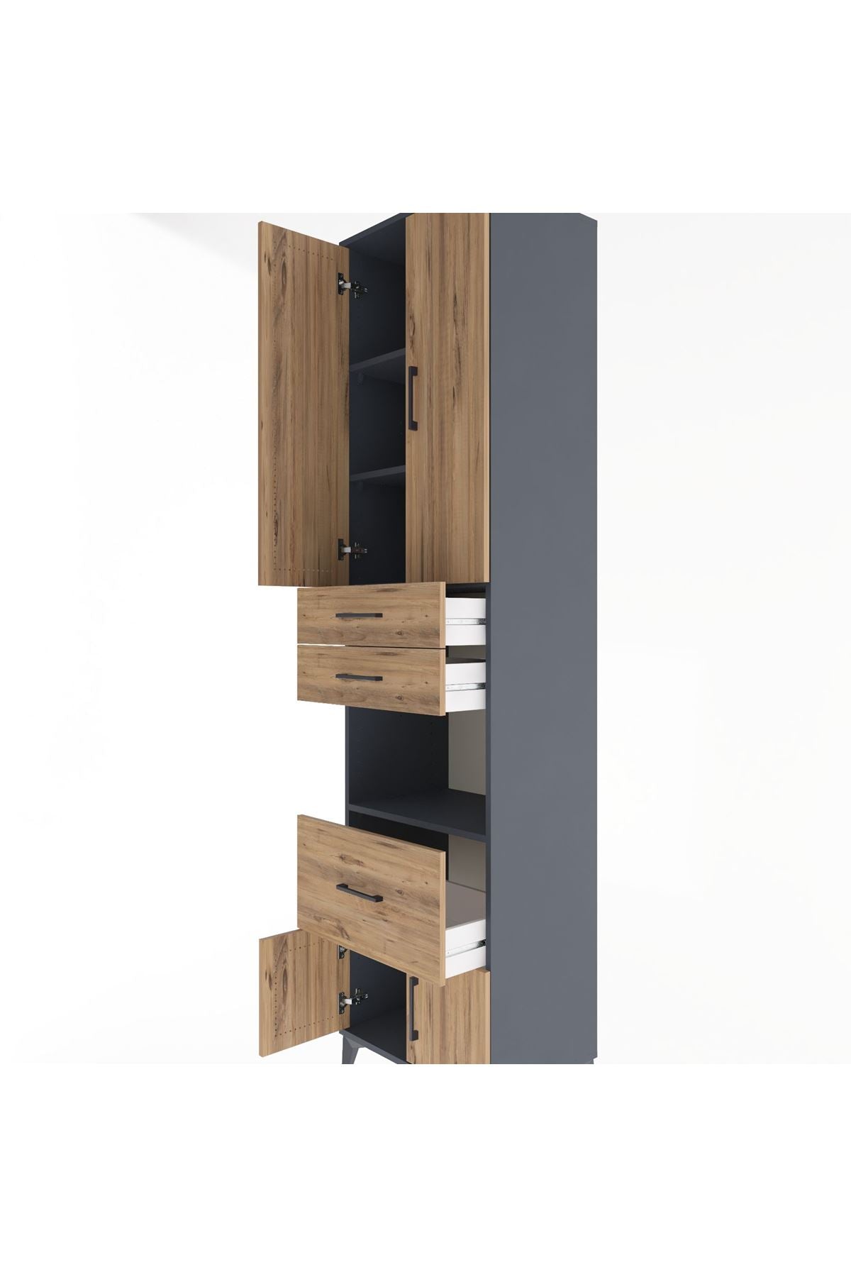 Hyperion Dolap 4 Raflı 3 Çekmeceli 4 Kapaklı 60x44x243 - S65M020V6B