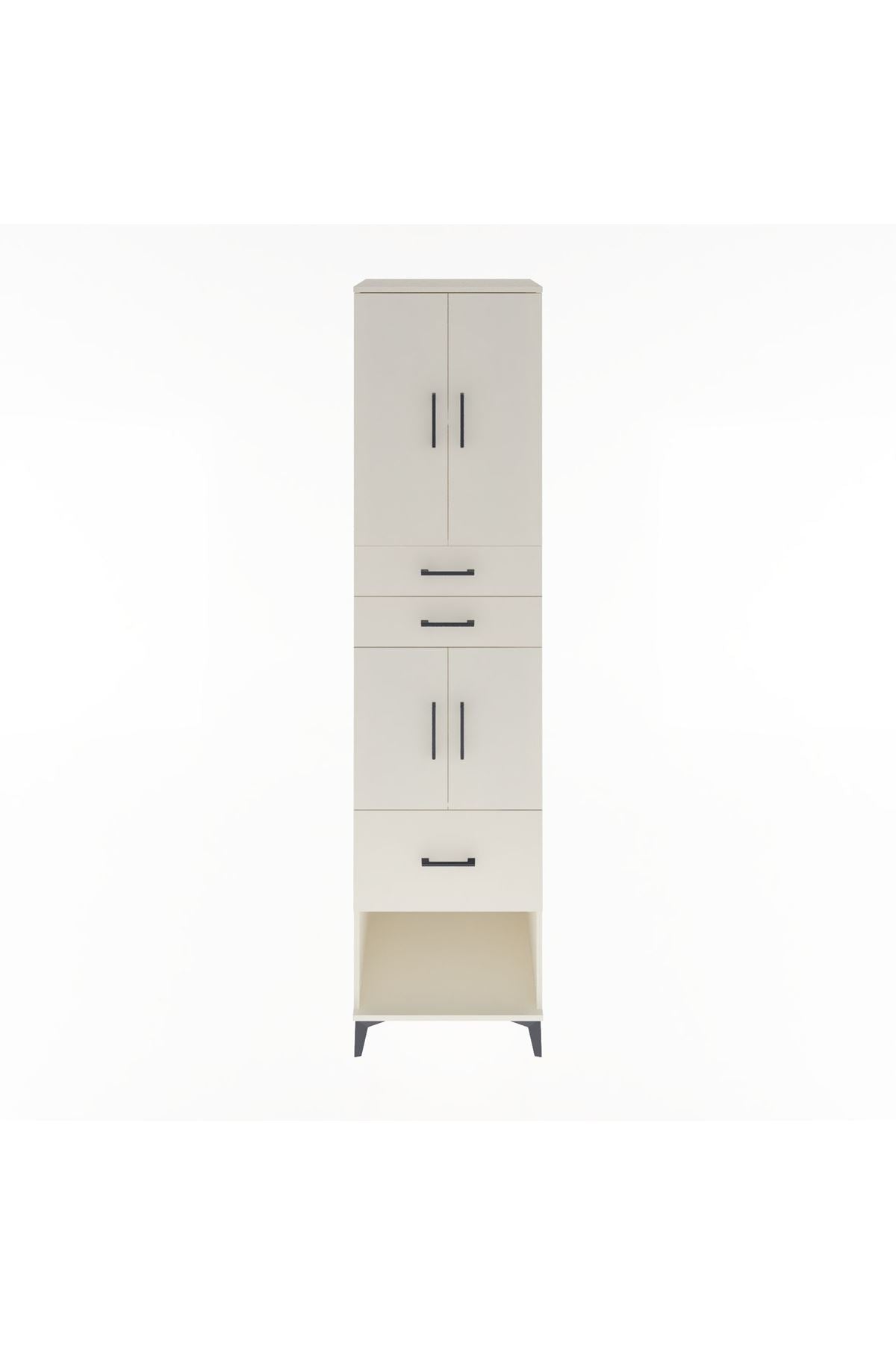 Hyperion Dolap 3 Raflı 3 Çekmeceli 4 Kapaklı 60x44x243 - S65M021V1B