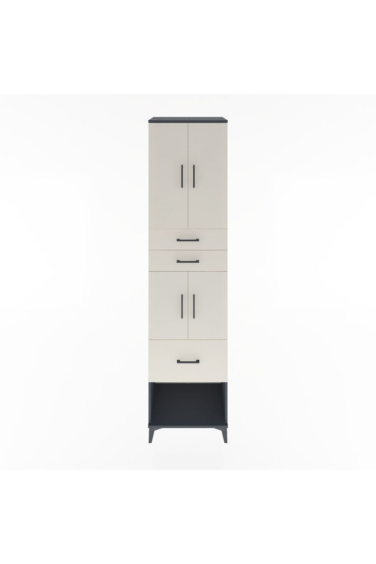 Hyperion Dolap 3 Raflı 3 Çekmeceli 4 Kapaklı 60x44x243 - S65M021V4B