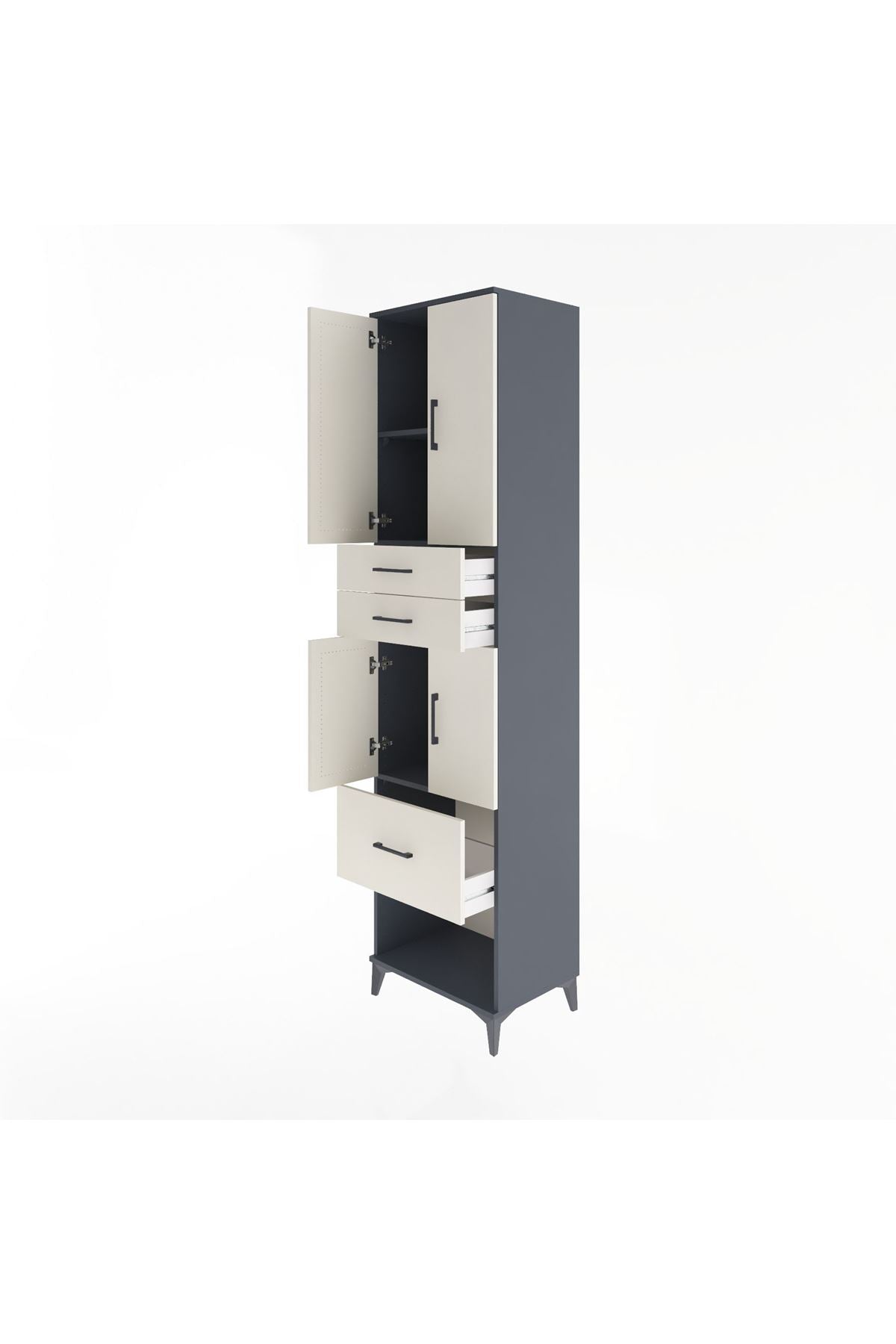 Hyperion Dolap 3 Raflı 3 Çekmeceli 4 Kapaklı 60x44x243 - S65M021V4B