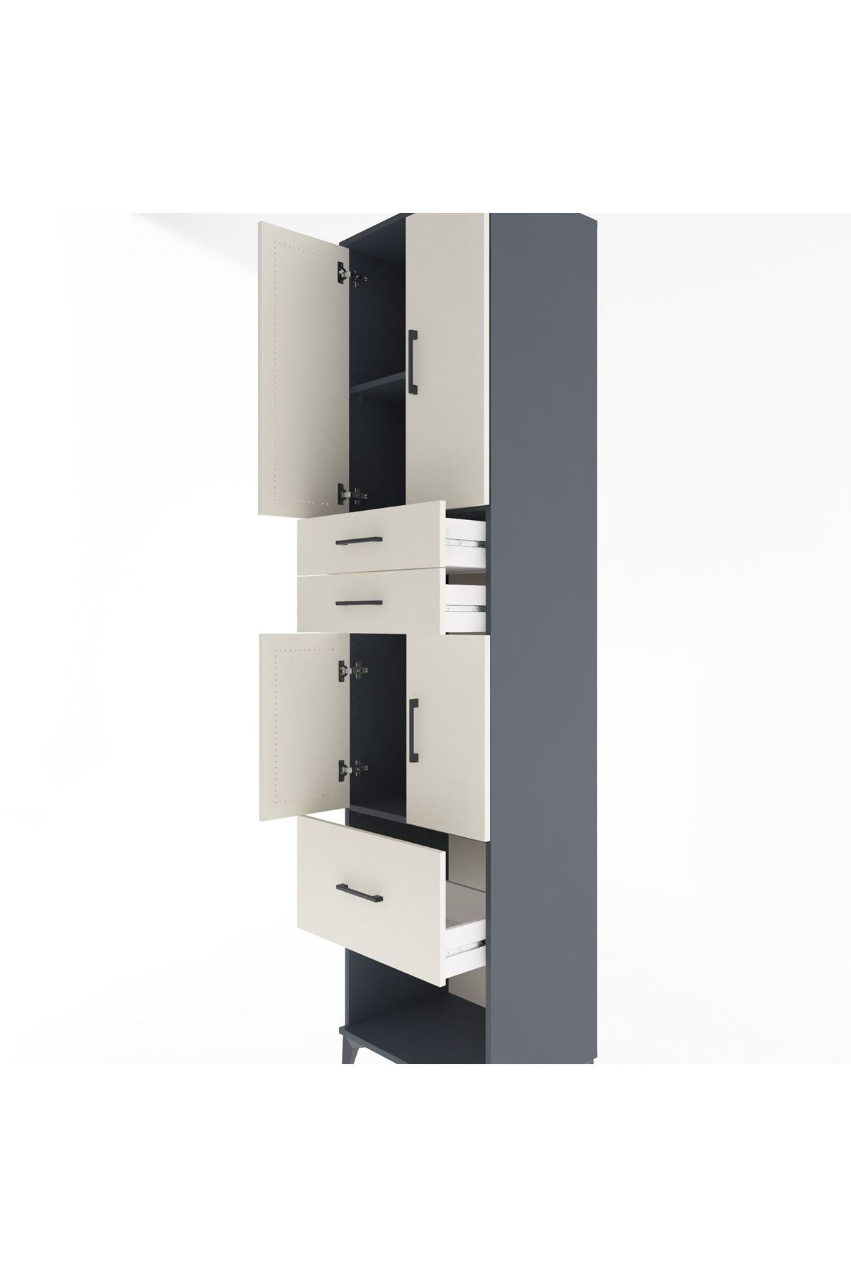 Hyperion Dolap 3 Raflı 3 Çekmeceli 4 Kapaklı 60x44x243 - S65M021V4B