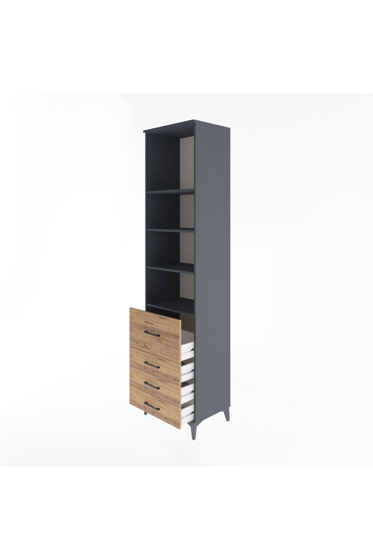 Hyperion Dolap 4 Raflı 4 Çekmeceli 60x44x243 - S65M022V6B