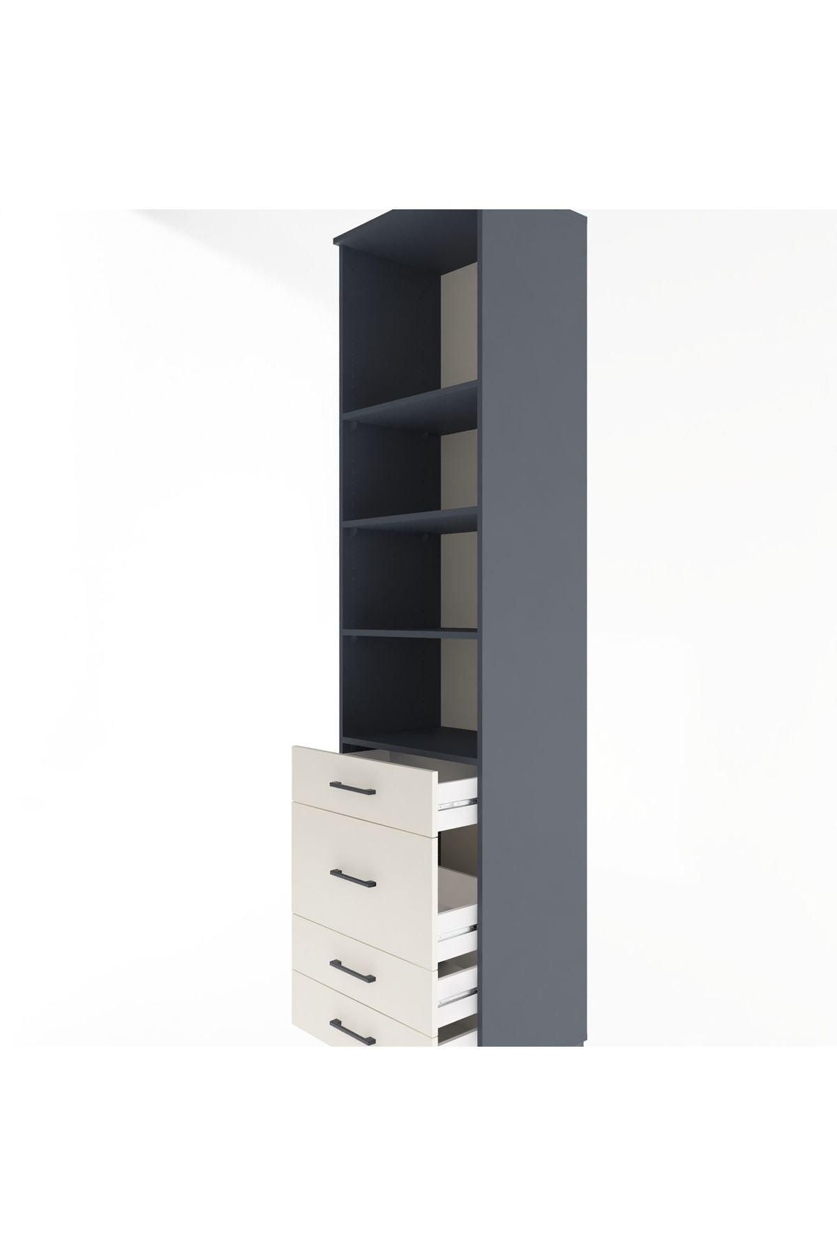 Hyperion Dolap 4 Raflı 4 Çekmeceli 60x44x243 - S65M023V4B