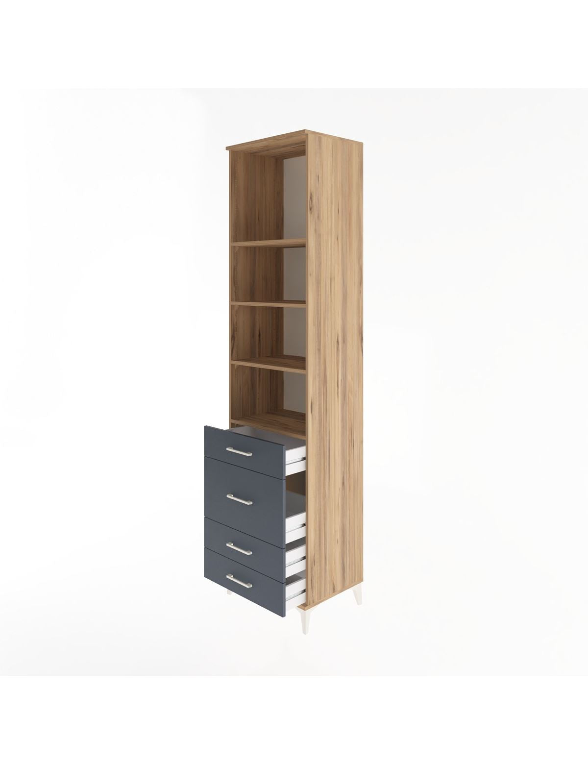 Hyperion Dolap 4 Raflı 4 Çekmeceli 60x44x243 - S65M023V8B