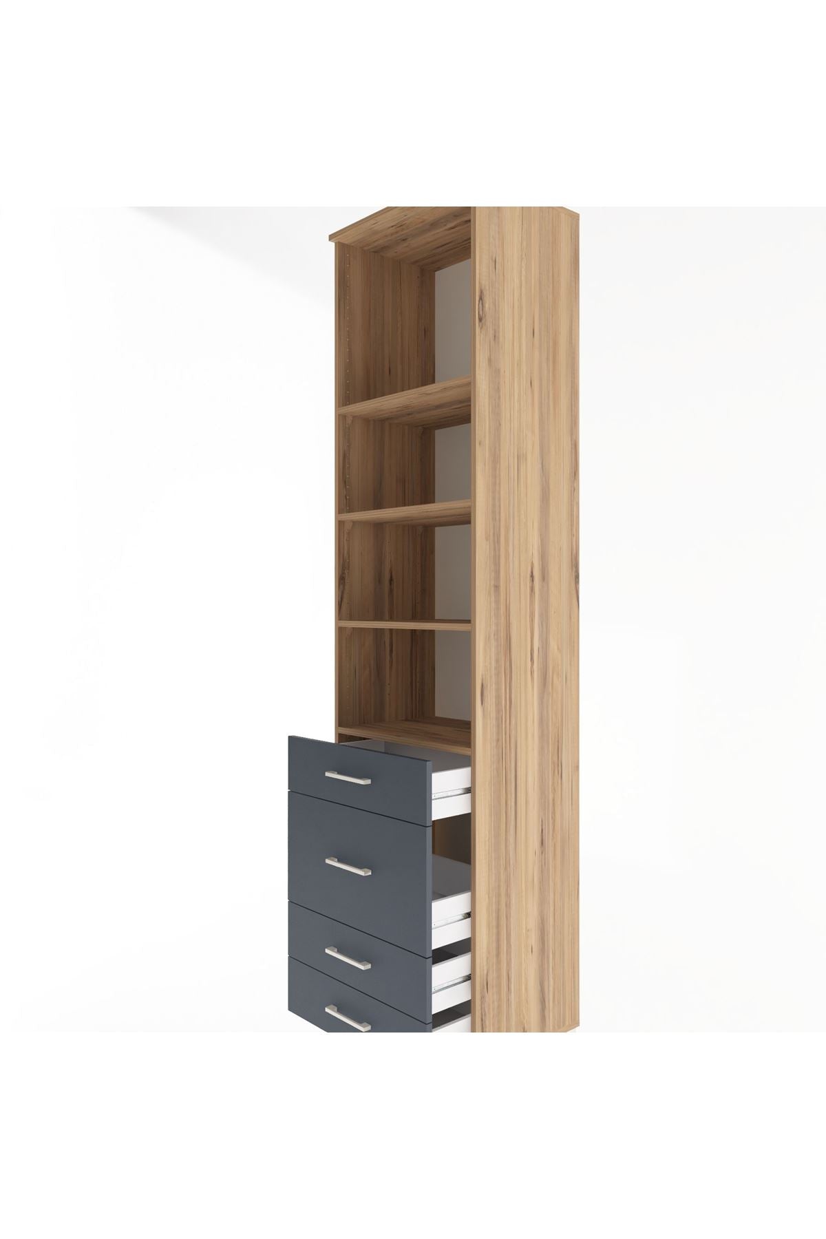 Hyperion Dolap 4 Raflı 4 Çekmeceli 60x44x243 - S65M023V8B