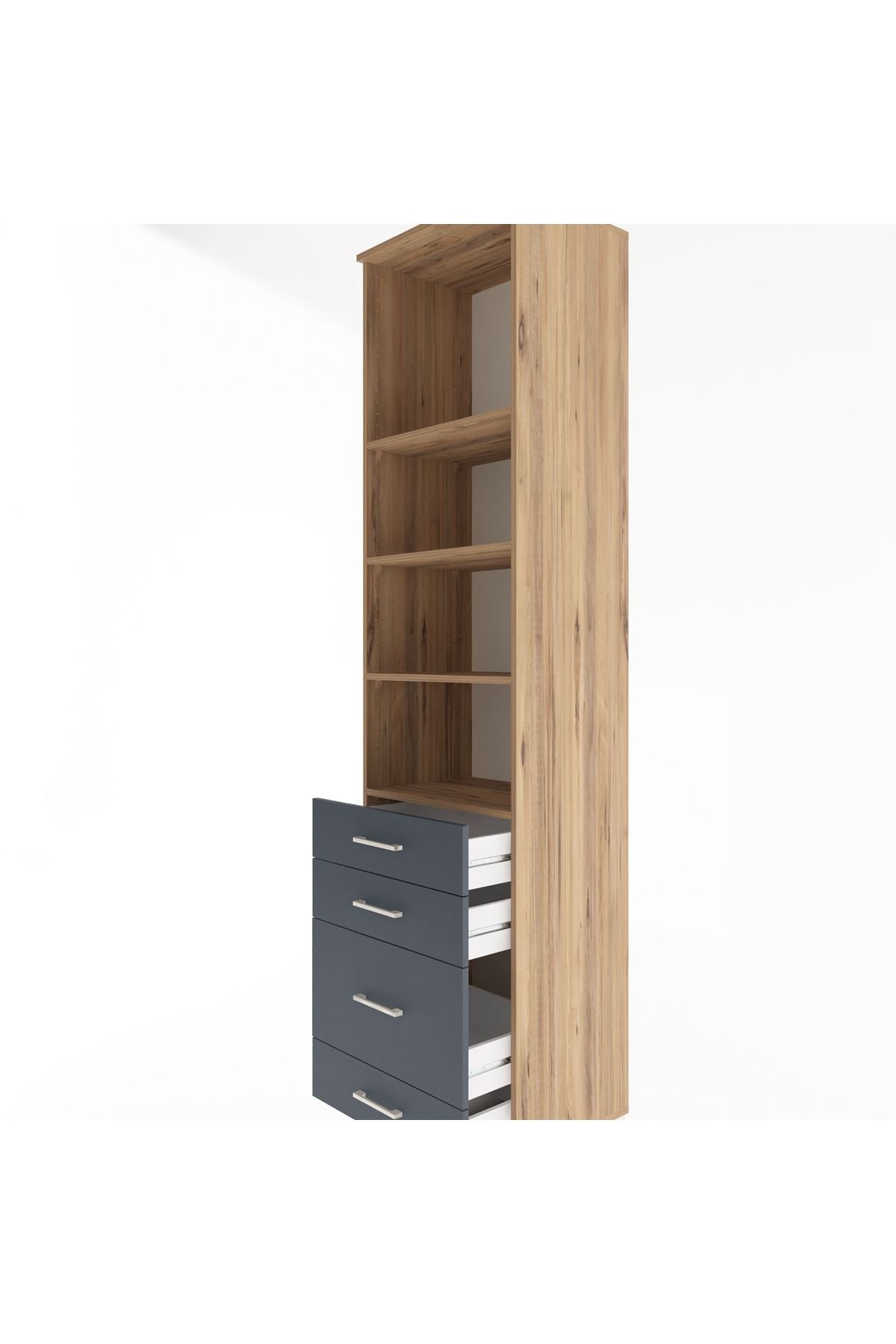 Hyperion Dolap 4 Raflı 4 Çekmeceli 60x44x243 - S65M024V8B