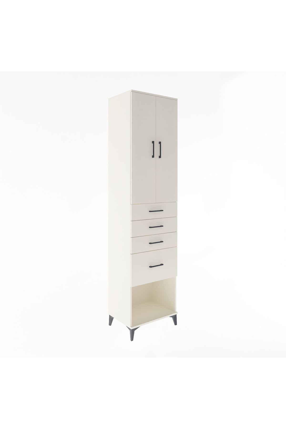Hyperion Dolap 3 Raflı 4 Çekmeceli 2 Kapaklı 60x44x243 - S65M025V1B