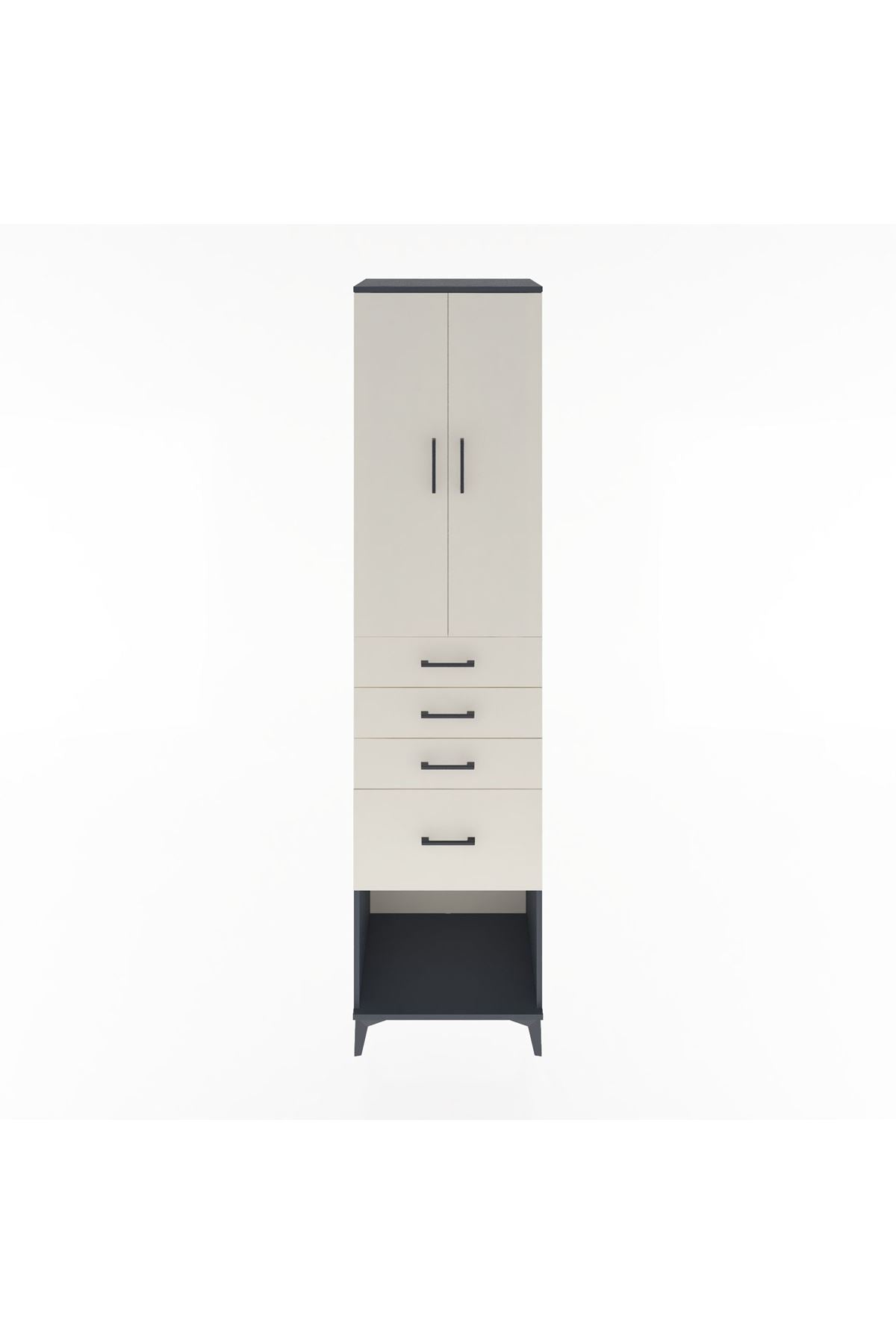 Hyperion Dolap 3 Raflı 4 Çekmeceli 2 Kapaklı 60x44x243 - S65M025V4B