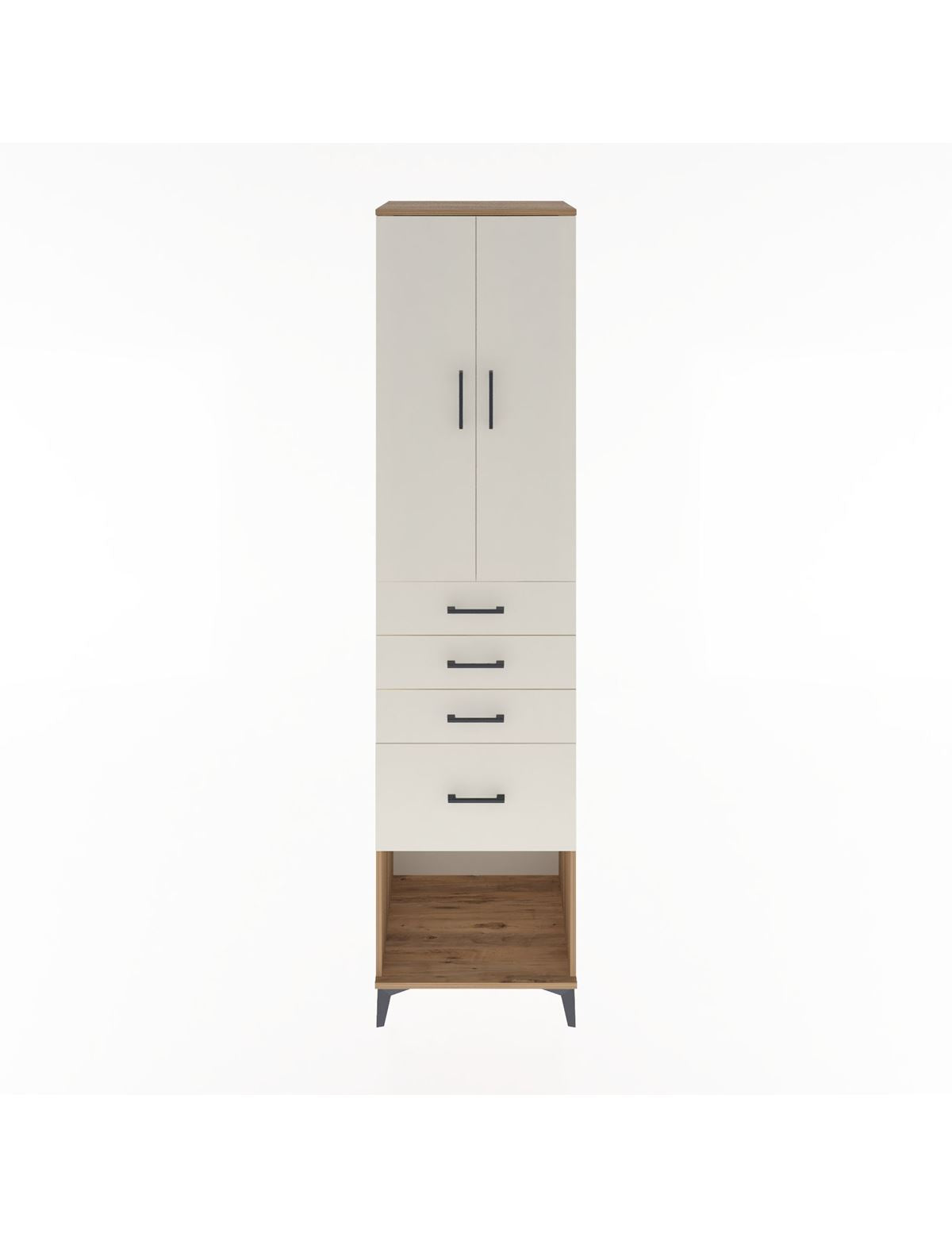 Hyperion Dolap 3 Raflı 4 Çekmeceli 2 Kapaklı 60x44x243 - S65M025V7B
