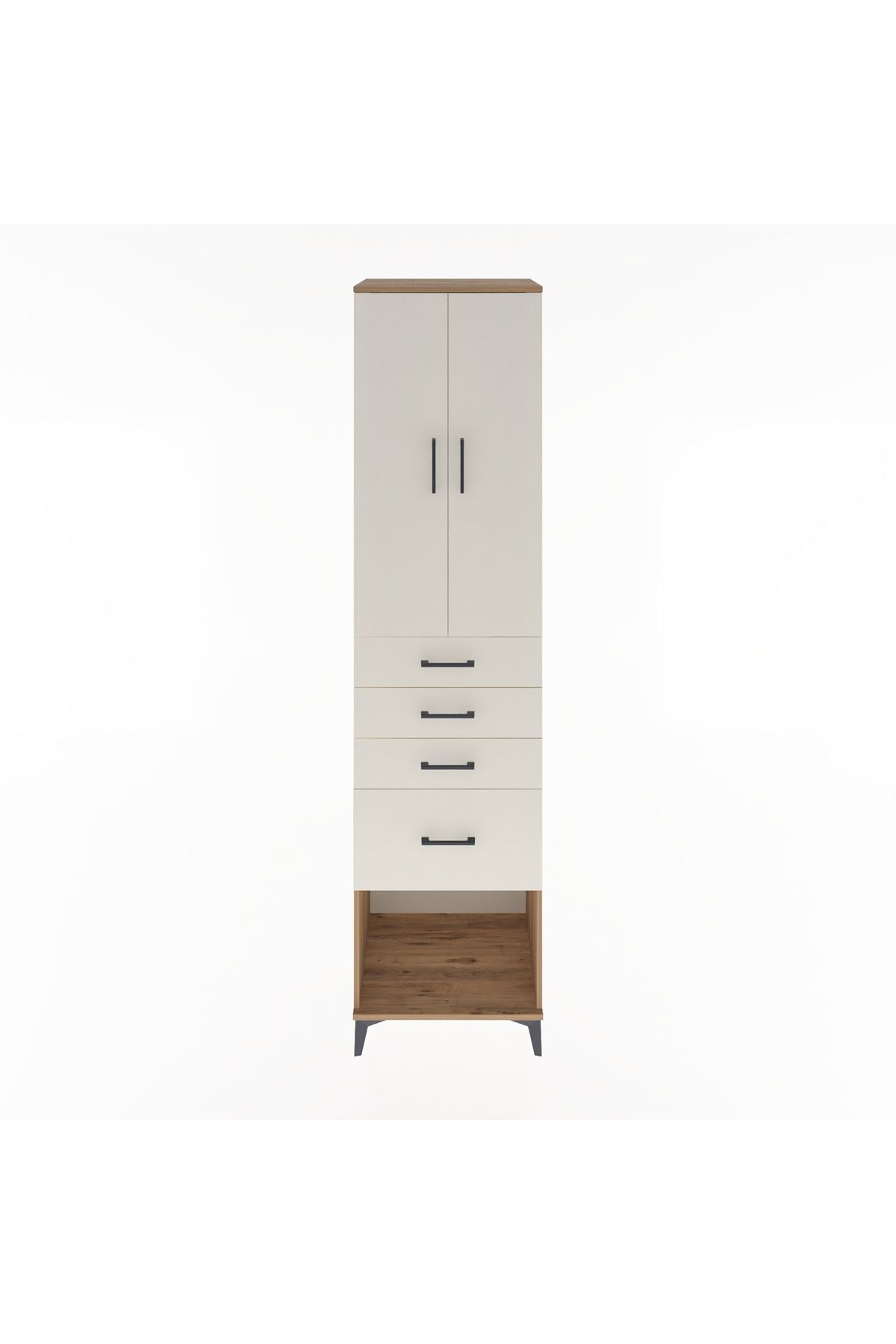Hyperion Dolap 3 Raflı 4 Çekmeceli 2 Kapaklı 60x44x243 - S65M025V7B