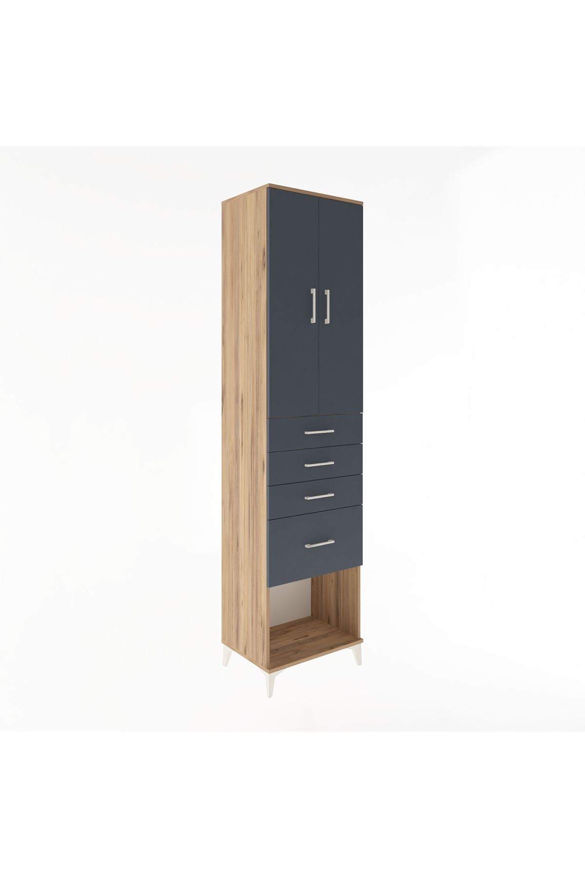 Hyperion Dolap 3 Raflı 4 Çekmeceli 2 Kapaklı 60x44x243 - S65M025V8B