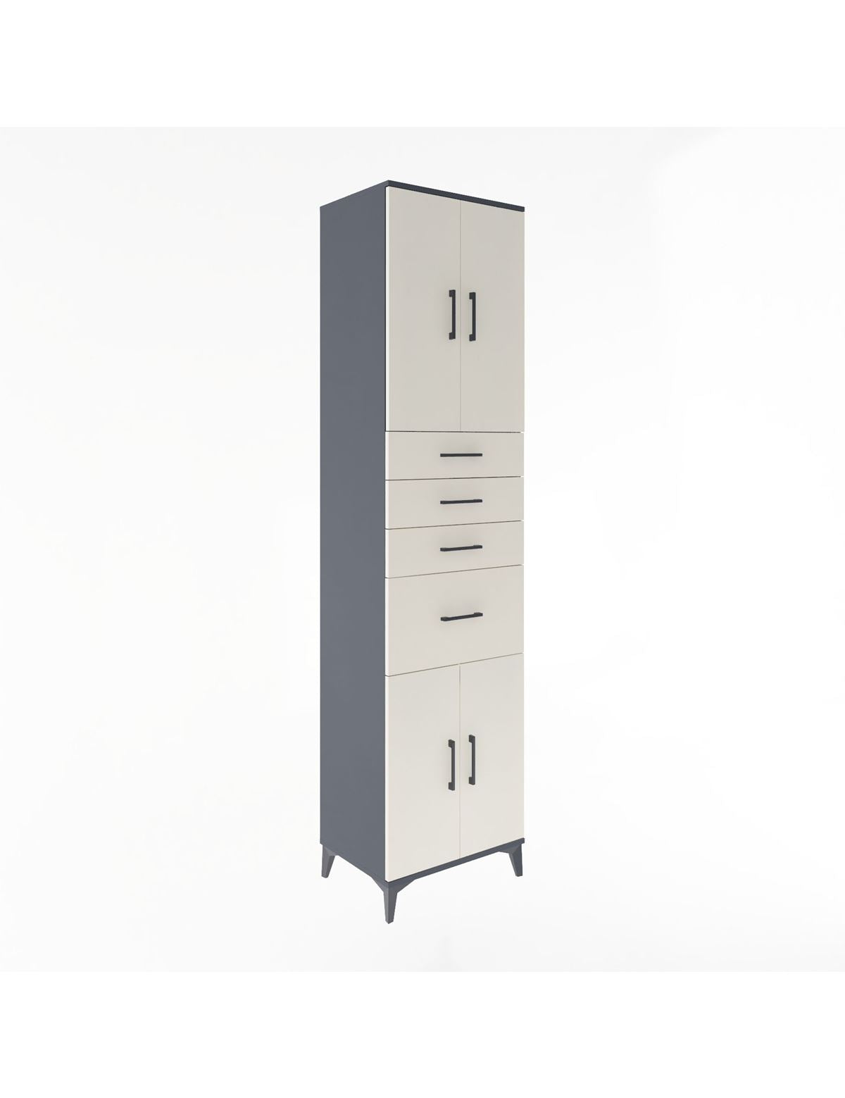 Hyperion Dolap 2 Raflı 4 Çekmeceli 4 Kapaklı 60x44x243 - S65M026V4B