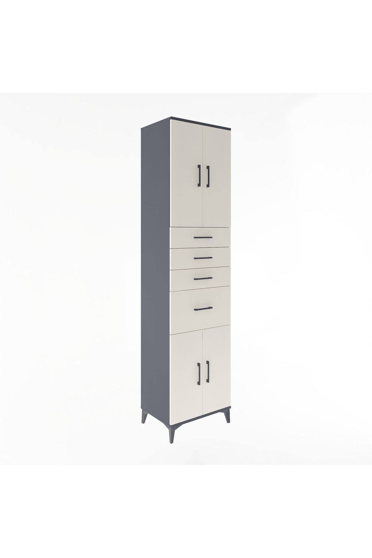 Hyperion Dolap 2 Raflı 4 Çekmeceli 4 Kapaklı 60x44x243 - S65M026V4B