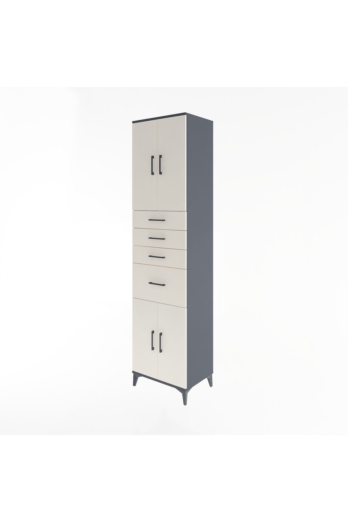 Hyperion Dolap 2 Raflı 4 Çekmeceli 4 Kapaklı 60x44x243 - S65M026V4B
