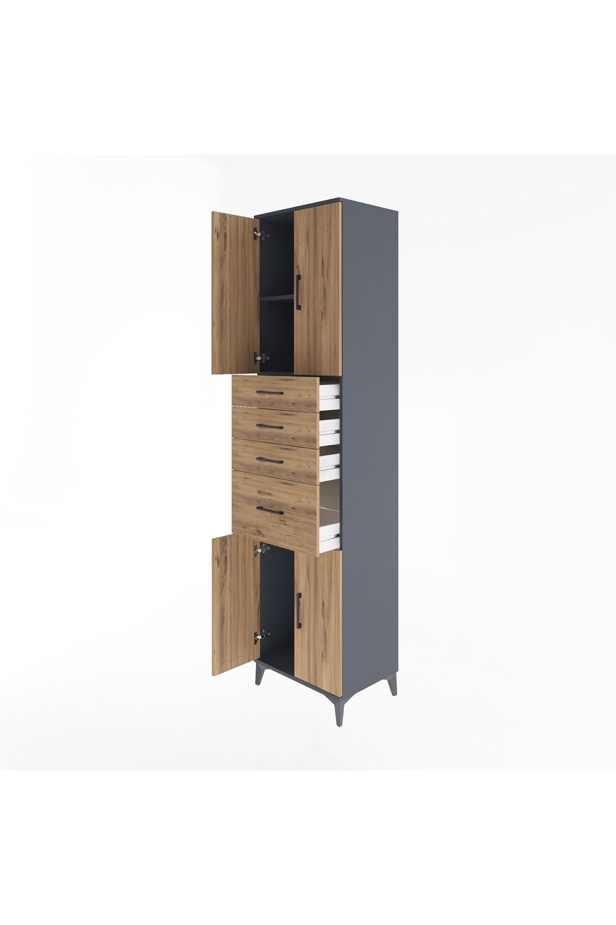 Hyperion Dolap 2 Raflı 4 Çekmeceli 4 Kapaklı 60x44x243 - S65M026V6B