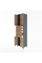 Hyperion Dolap 2 Raflı 4 Çekmeceli 4 Kapaklı 60x44x243 - S65M026V6B