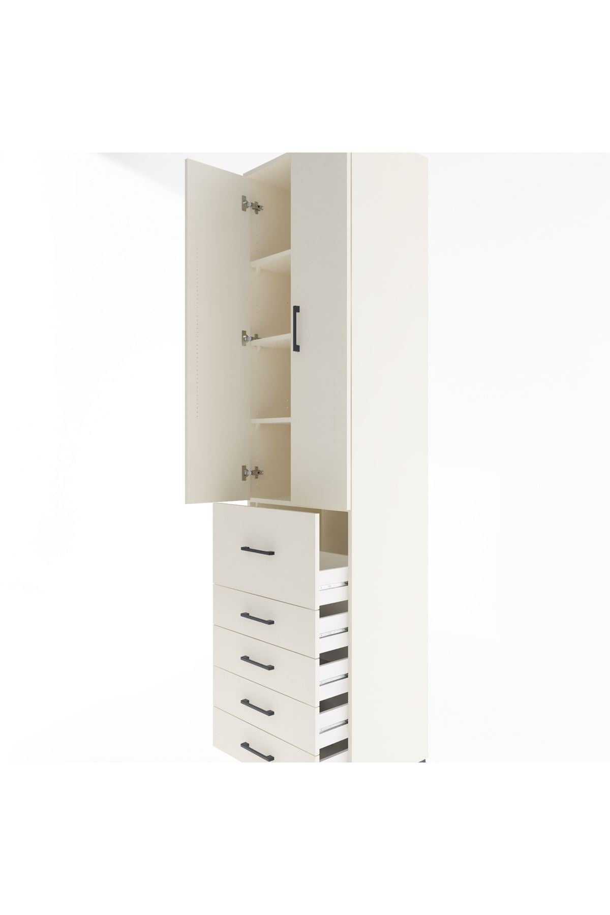 Hyperion Dolap 4 Raflı 5 Çekmeceli 2 Kapaklı 60x44x243 - S65M027V1B