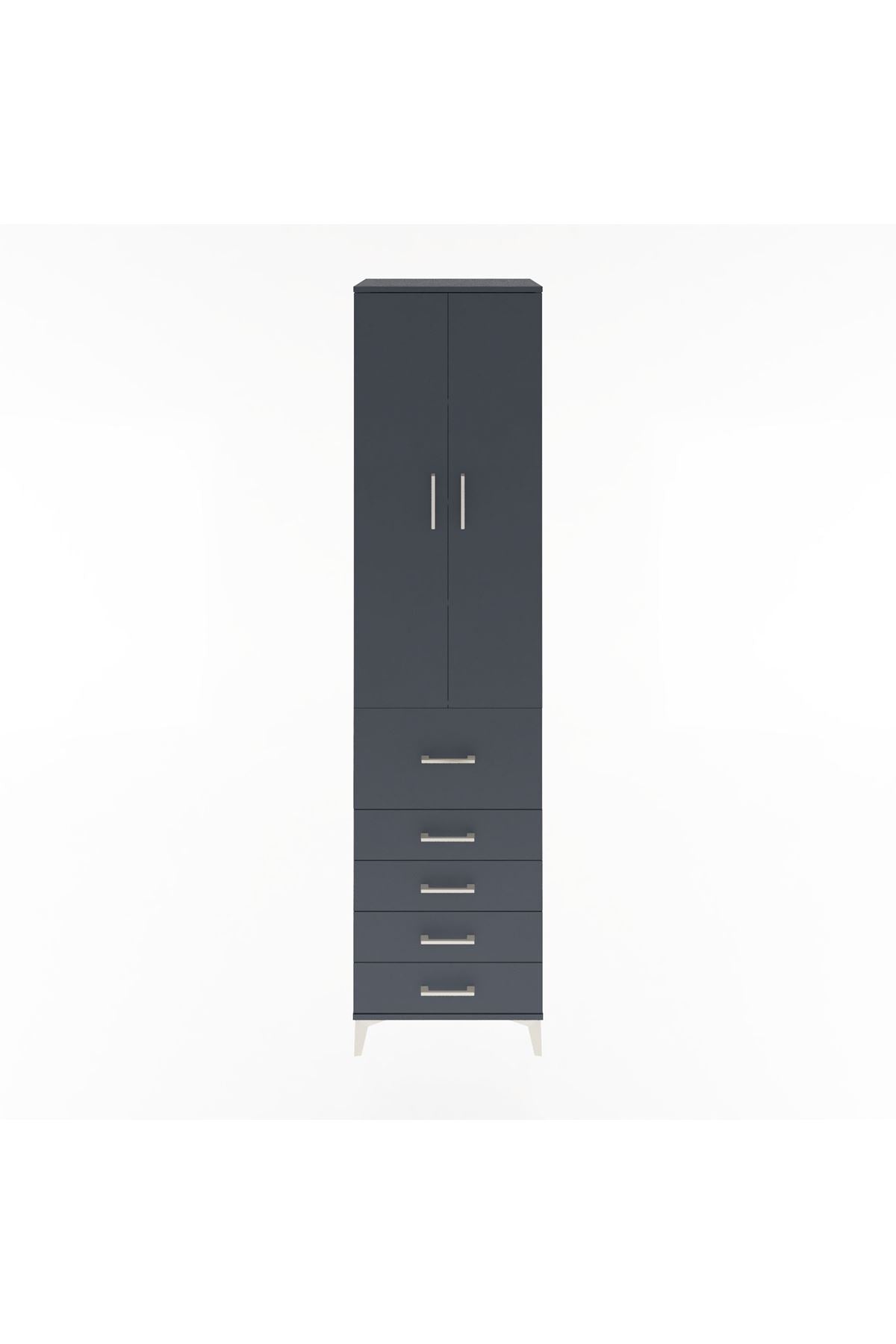 Hyperion Dolap 4 Raflı 5 Çekmeceli 2 Kapaklı 60x44x243 - S65M027V5B