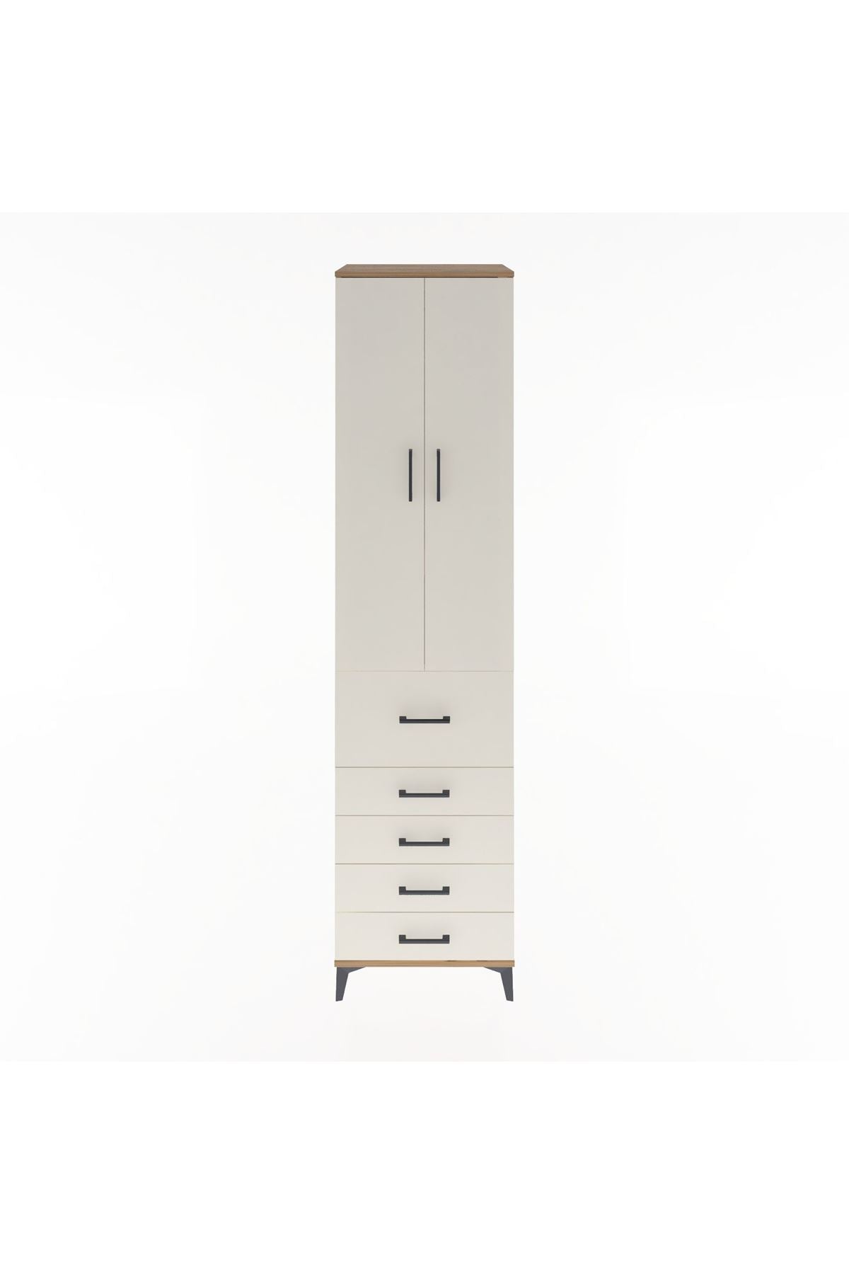 Hyperion Dolap 4 Raflı 5 Çekmeceli 2 Kapaklı 60x44x243 - S65M027V7B