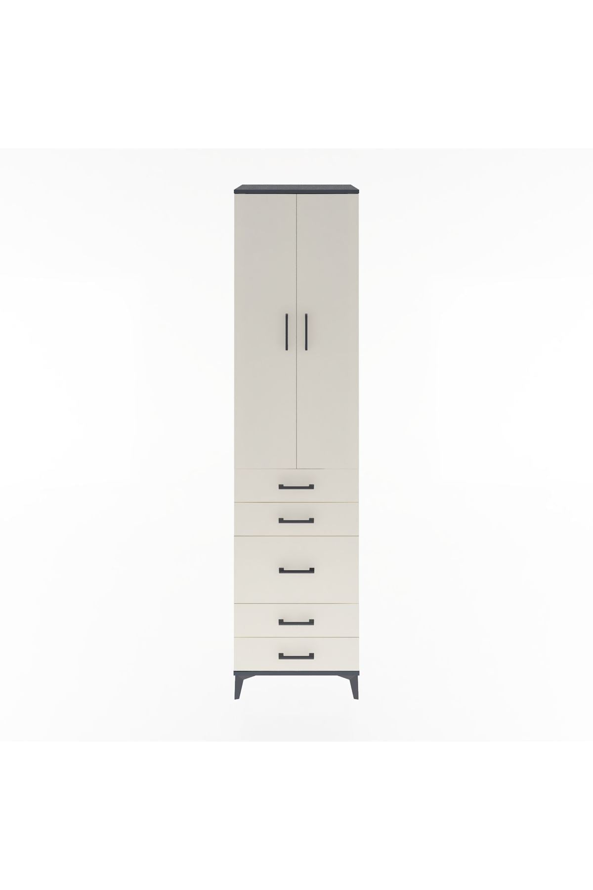 Hyperion Dolap 4 Raflı 5 Çekmeceli 2 Kapaklı 60x44x243 - S65M028V4B