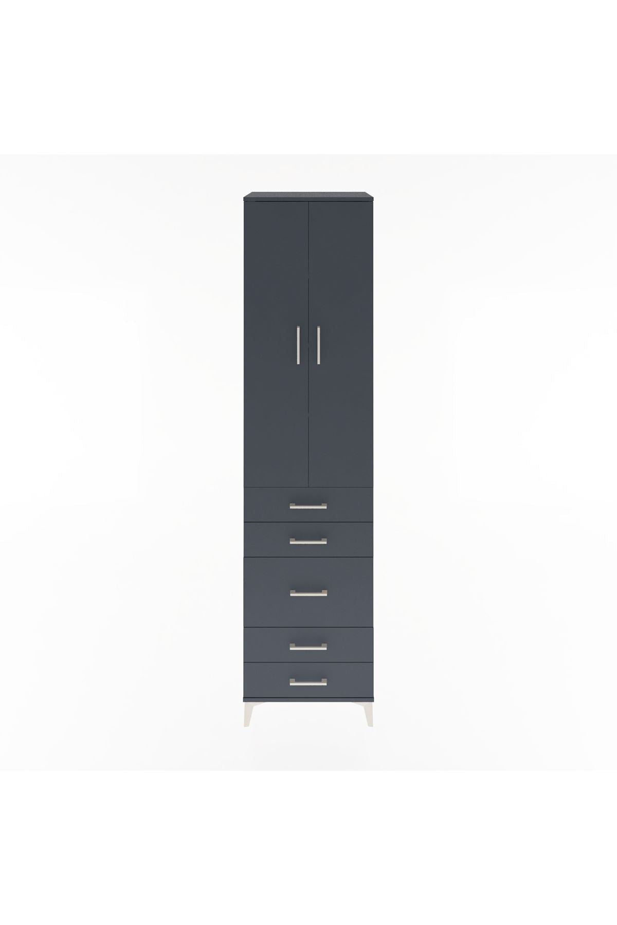 Hyperion Dolap 4 Raflı 5 Çekmeceli 2 Kapaklı 60x44x243 - S65M028V5B