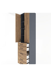 Hyperion Dolap 4 Raflı 5 Çekmeceli 2 Kapaklı 60x44x243 - S65M028V6B