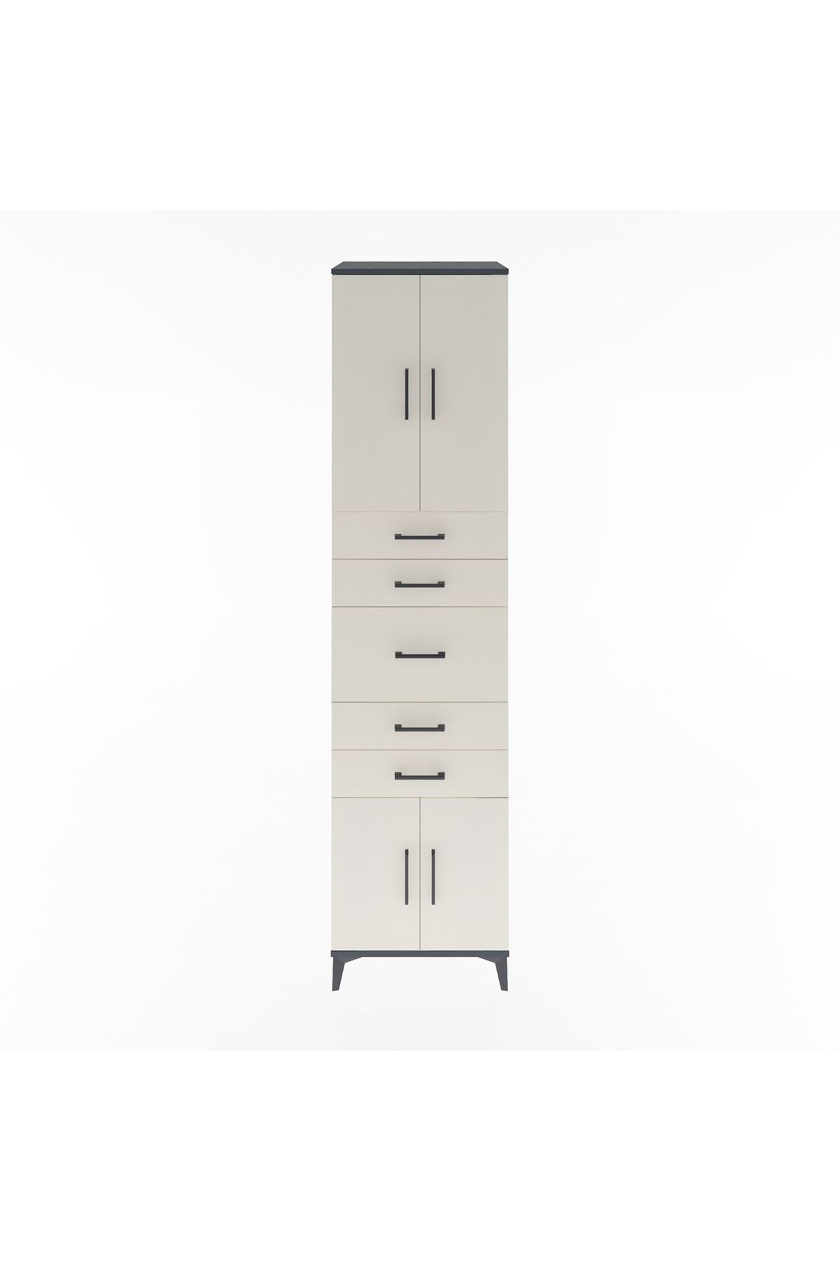 Hyperion Dolap 2 Raflı 5 Çekmeceli 4 Kapaklı 60x44x243 - S65M029V4B