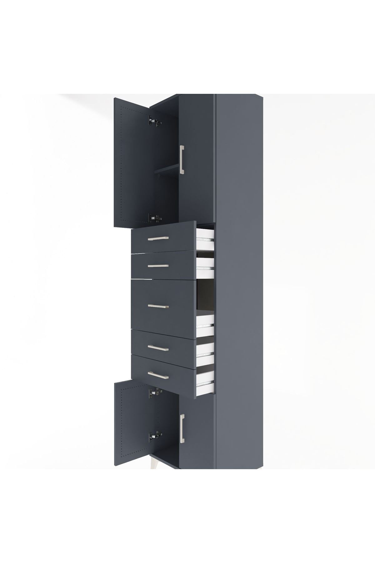 Hyperion Dolap 2 Raflı 5 Çekmeceli 4 Kapaklı 60x44x243 - S65M029V5B