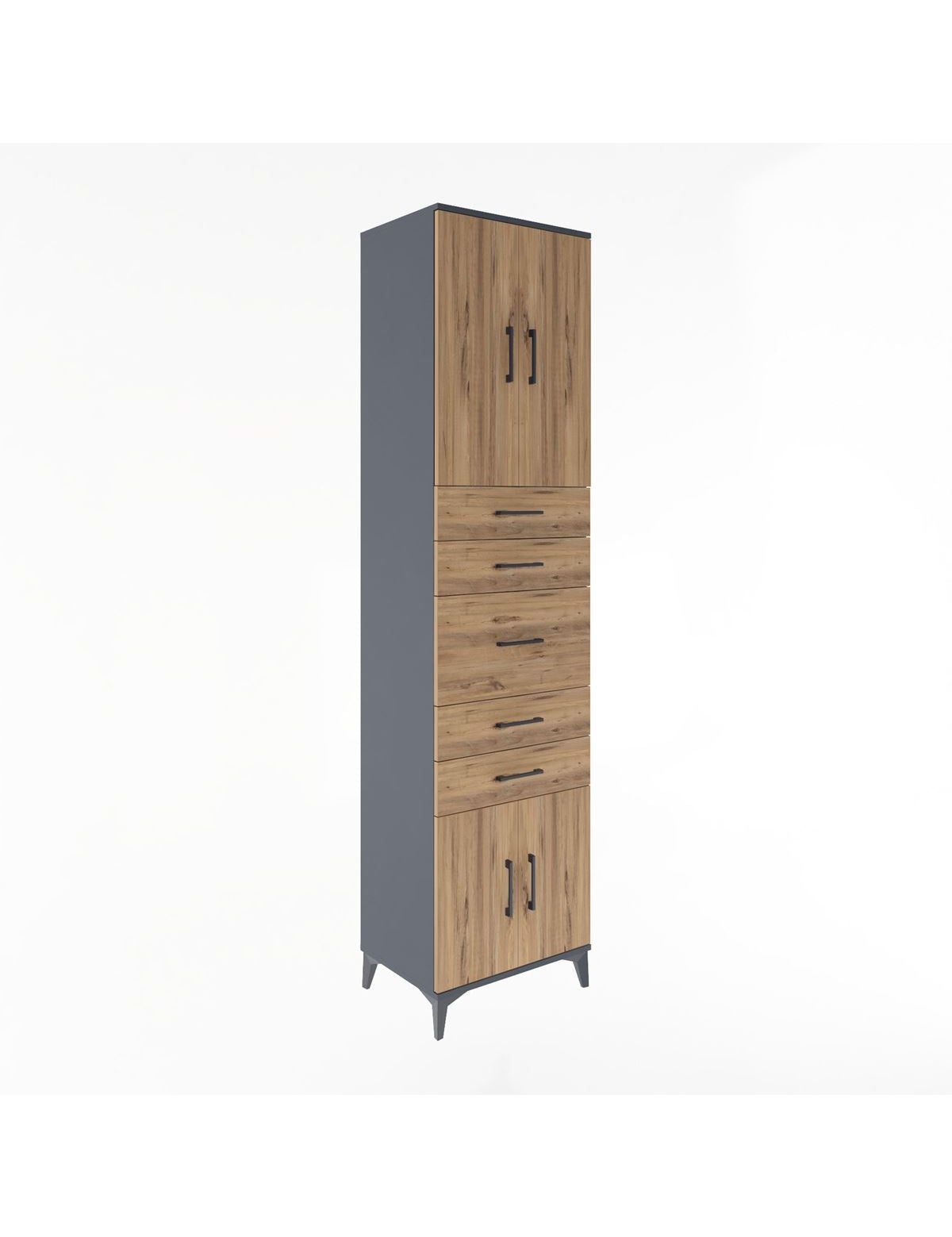 Hyperion Dolap 2 Raflı 5 Çekmeceli 4 Kapaklı 60x44x243 - S65M029V6B
