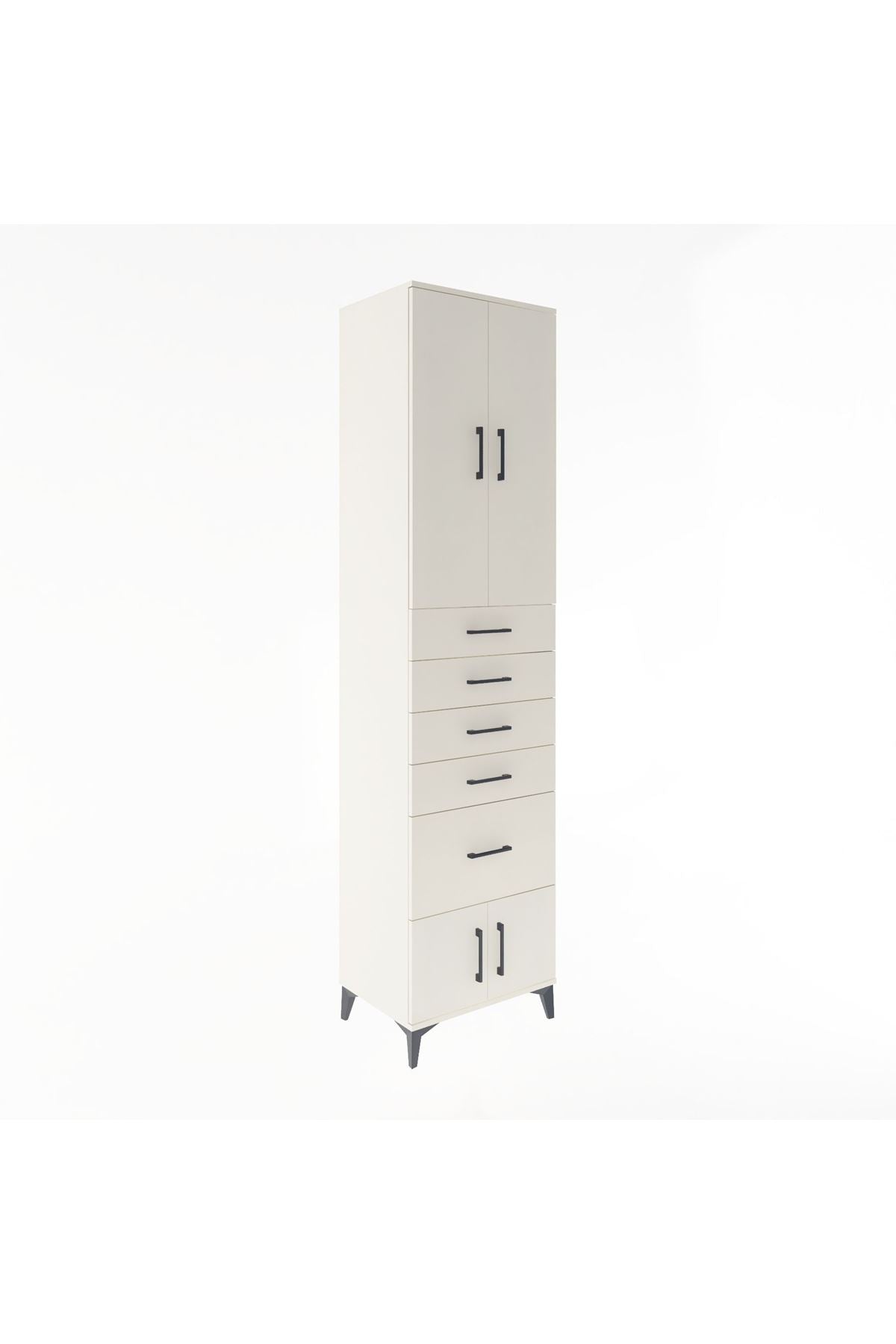 Hyperion Dolap 3 Raflı 5 Çekmeceli 4 Kapaklı 60x44x243 - S65M030V1B