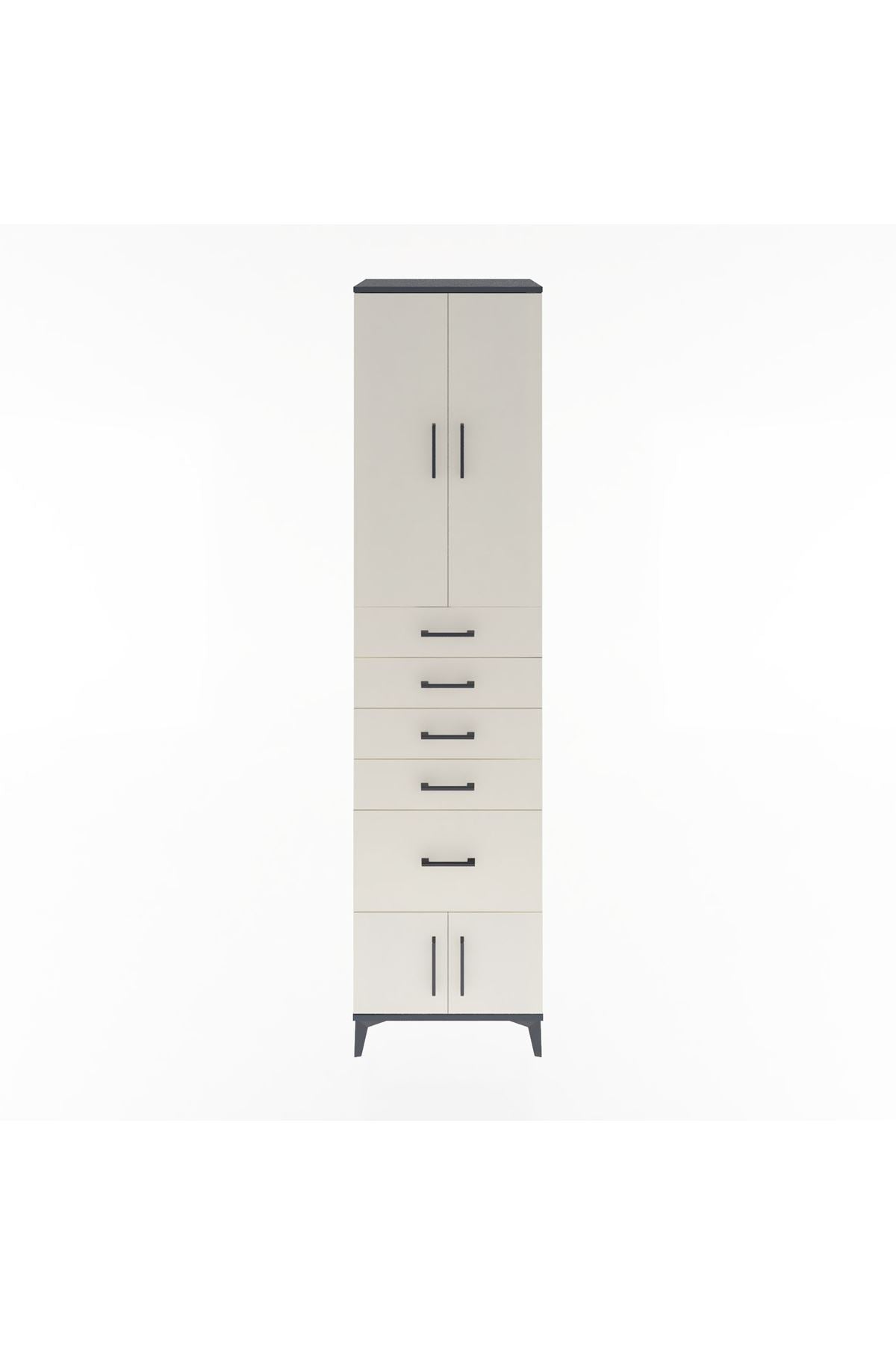 Hyperion Dolap 3 Raflı 5 Çekmeceli 4 Kapaklı 60x44x243 - S65M030V4B