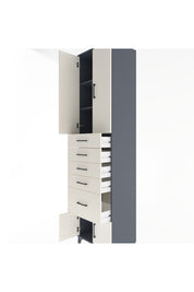 Hyperion Dolap 3 Raflı 5 Çekmeceli 4 Kapaklı 60x44x243 - S65M030V4B