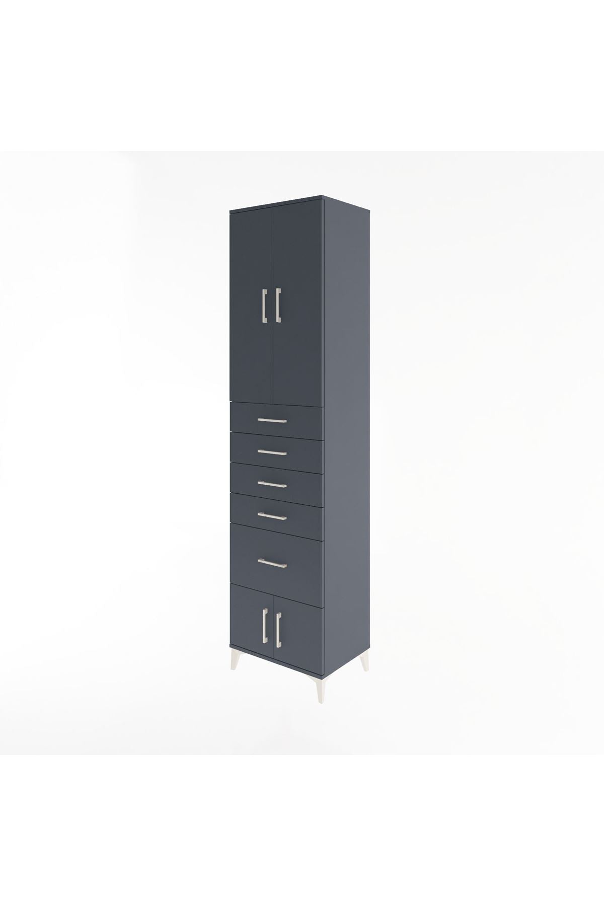 Hyperion Dolap 3 Raflı 5 Çekmeceli 4 Kapaklı 60x44x243 - S65M030V5B