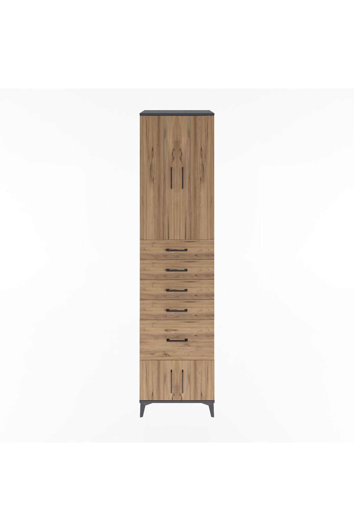 Hyperion Dolap 3 Raflı 5 Çekmeceli 4 Kapaklı 60x44x243 - S65M030V6B